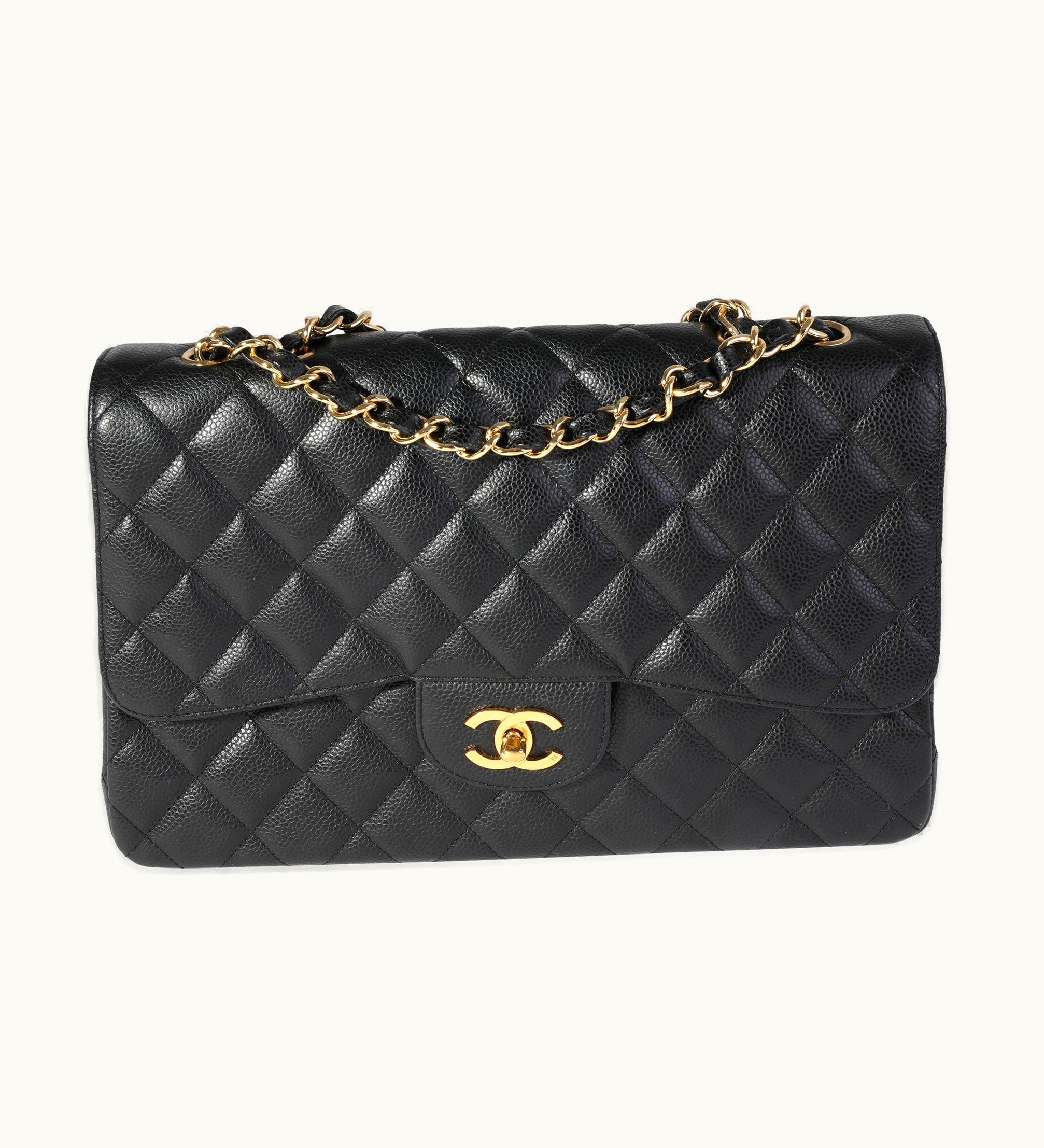 Chanel Chanel Jumbo Classic Single Flap Crossbody Bag Black Caviar