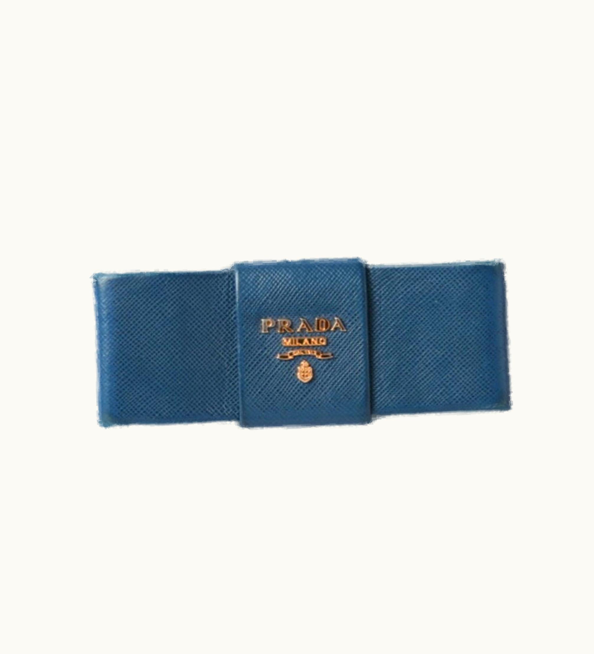 Prada Prada Wallet Prada Long 1Mh132 Bluette Blue Saffiano Fiocco Embossed Leather