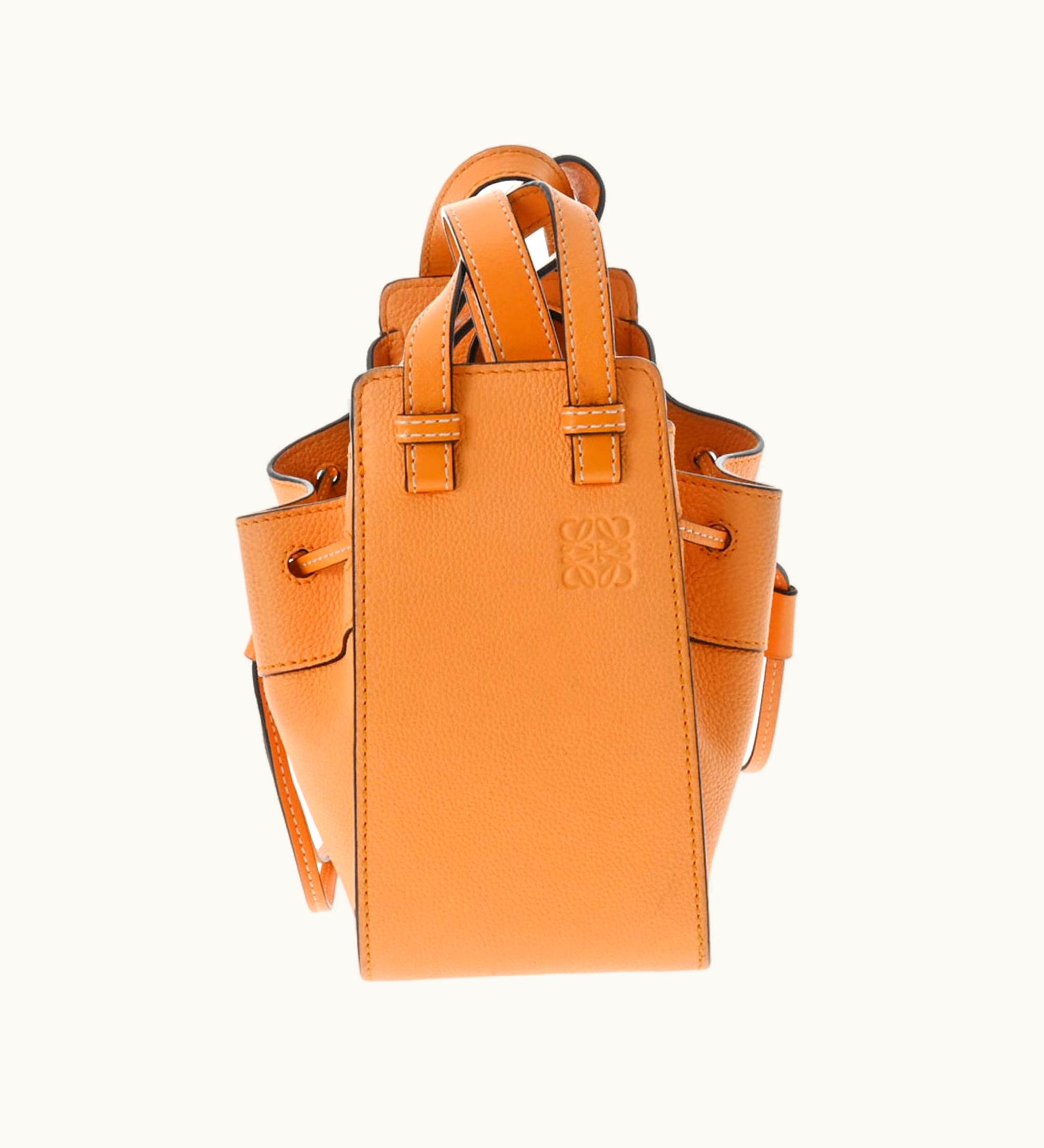 Loewe Loewe Hammock Drawstring Orange Ladies Leather Shoulder Bag