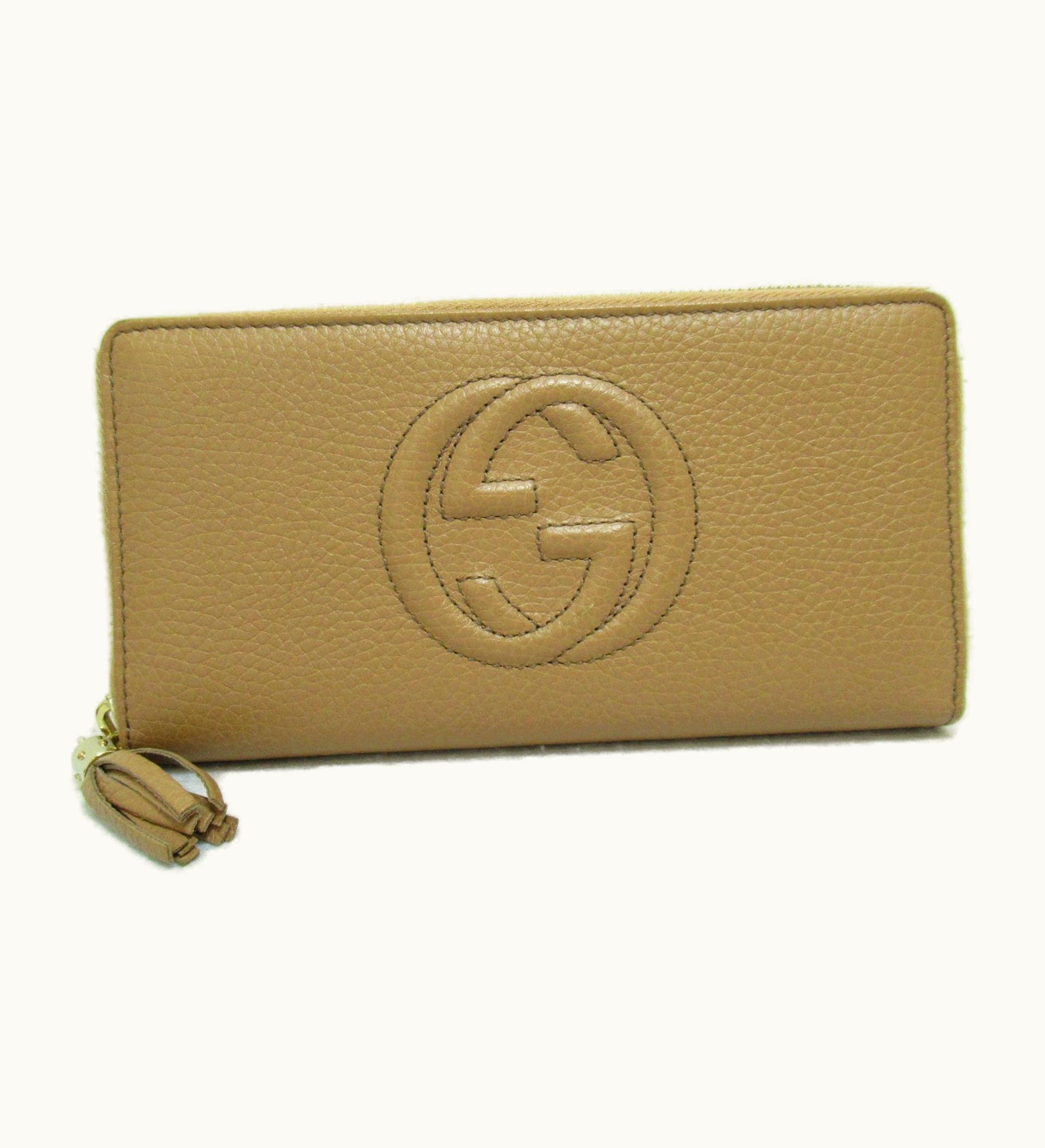 Gucci Gucci Round Long Wallet Beige Calfskin [Cowhide] 598187