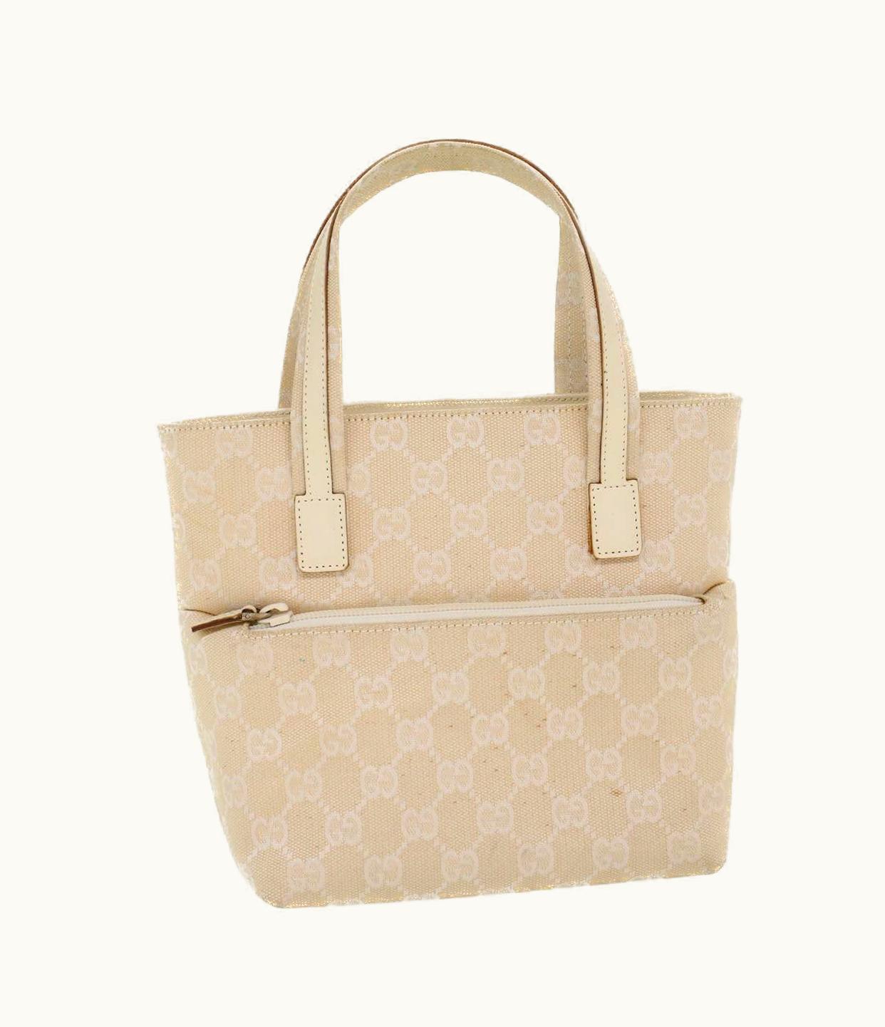 Gucci Gucci GG Canvas Hand Bag Canvas Beige