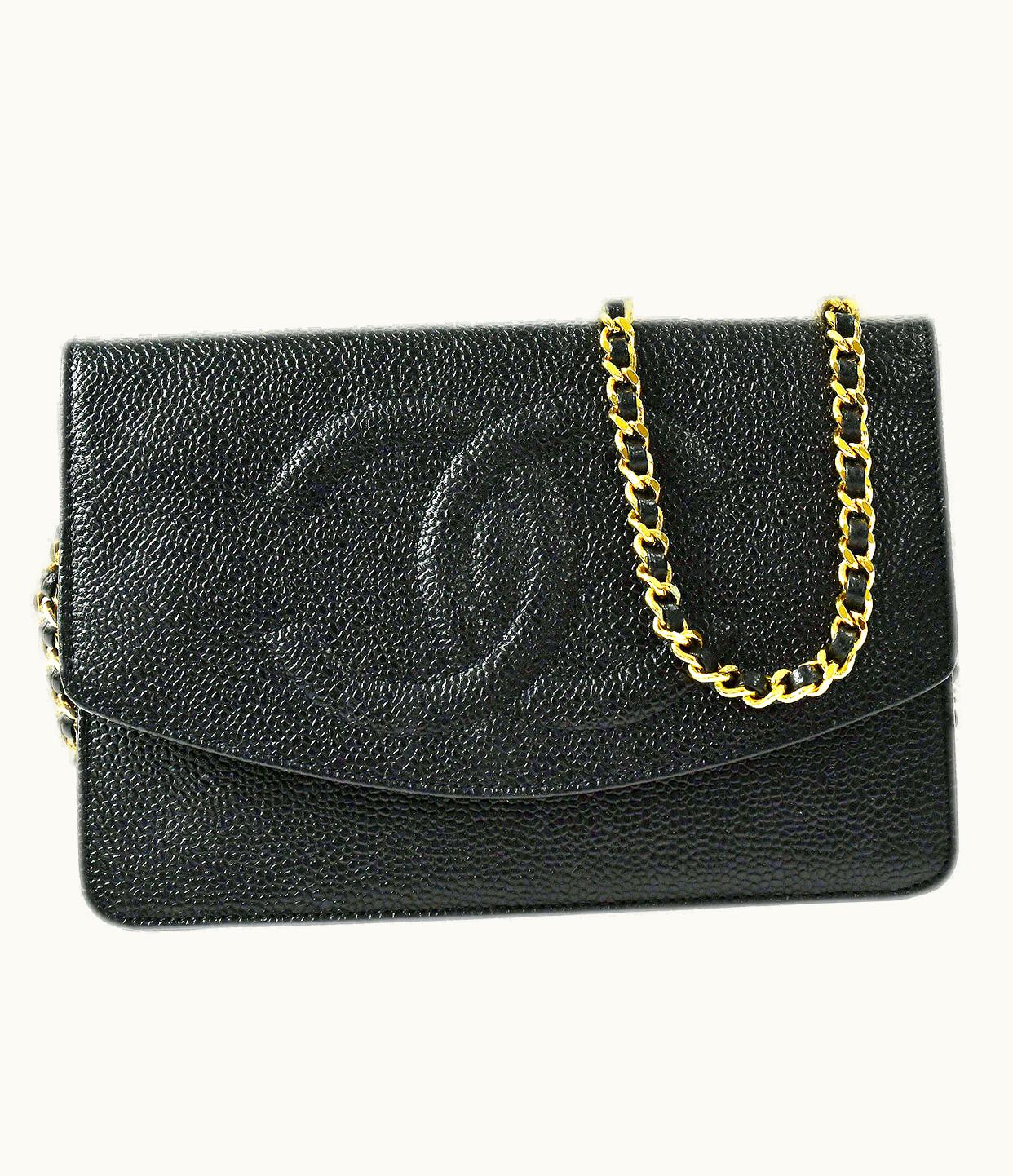 Chanel Chanel Woc Chain Shoulder Wallet Bag Black Caviar 49036