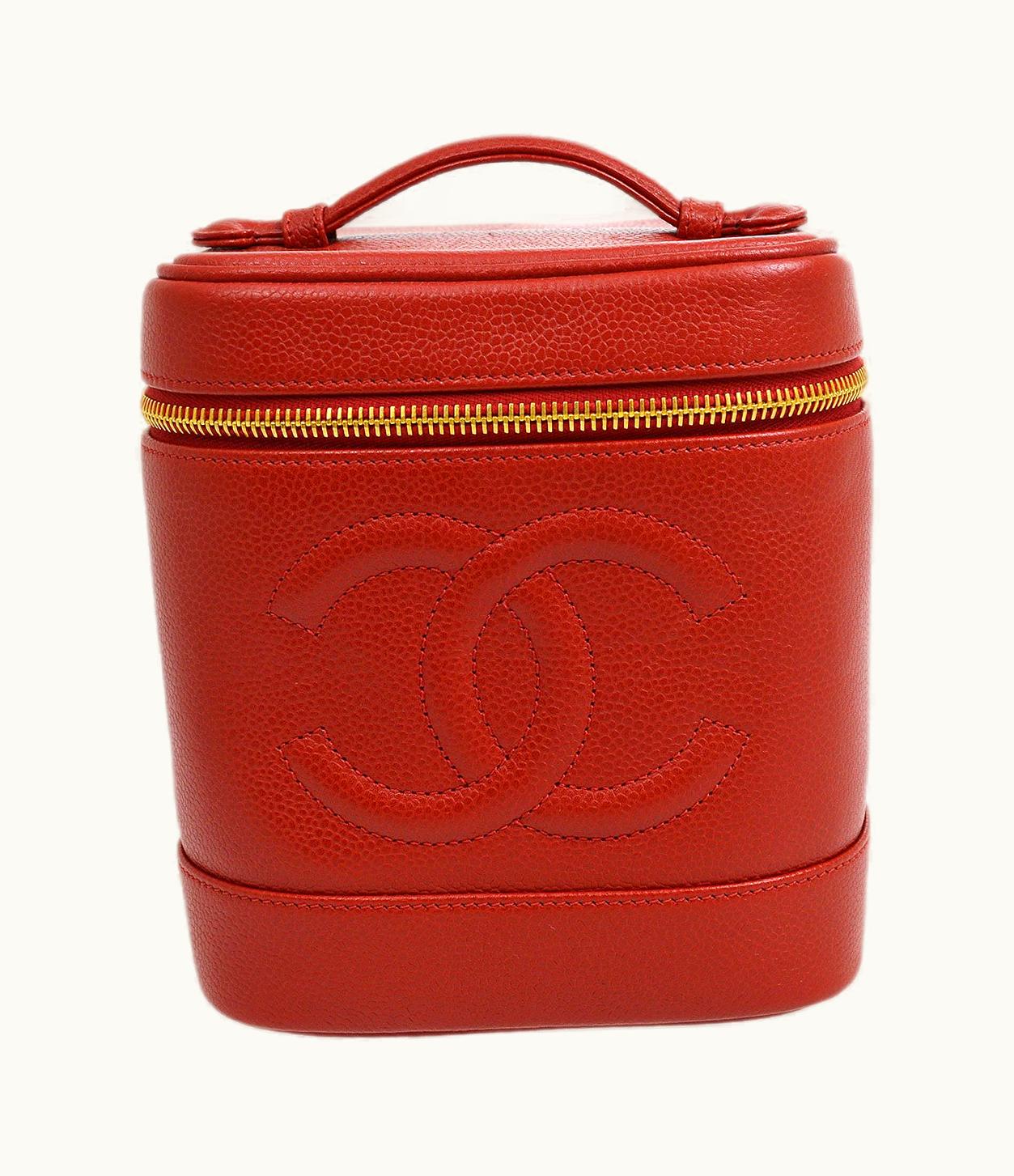 Chanel Chanel 1996-1997 Timeless Vanity Handbag Red Caviar 03822