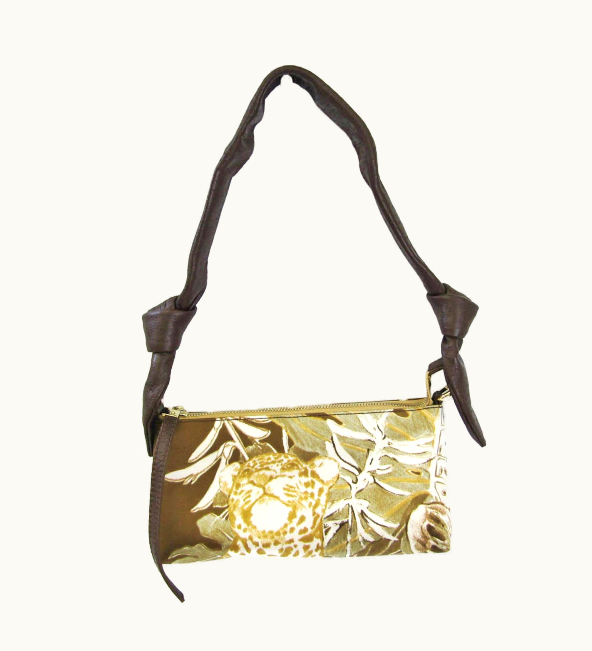 Salvatore Ferragamo Salvatore Ferragamo Au-21 5347 Women's Leather, Nylon Shoulder Bag Dark Brown, Multi-Color