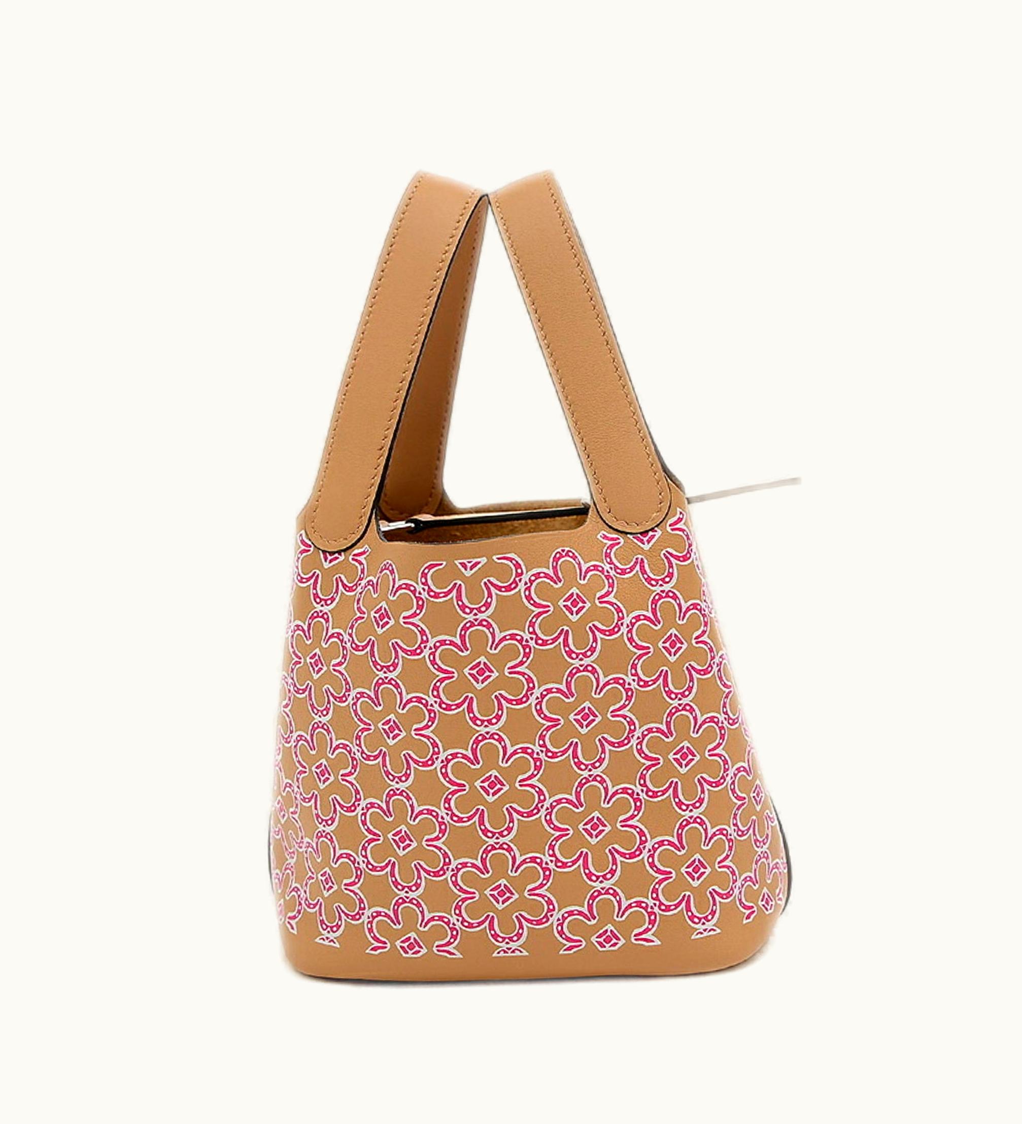 Hermès Hermès Picotin Lock Micro 14 Handbag Lucky Daisy Swift Chai/Rose U Stamp