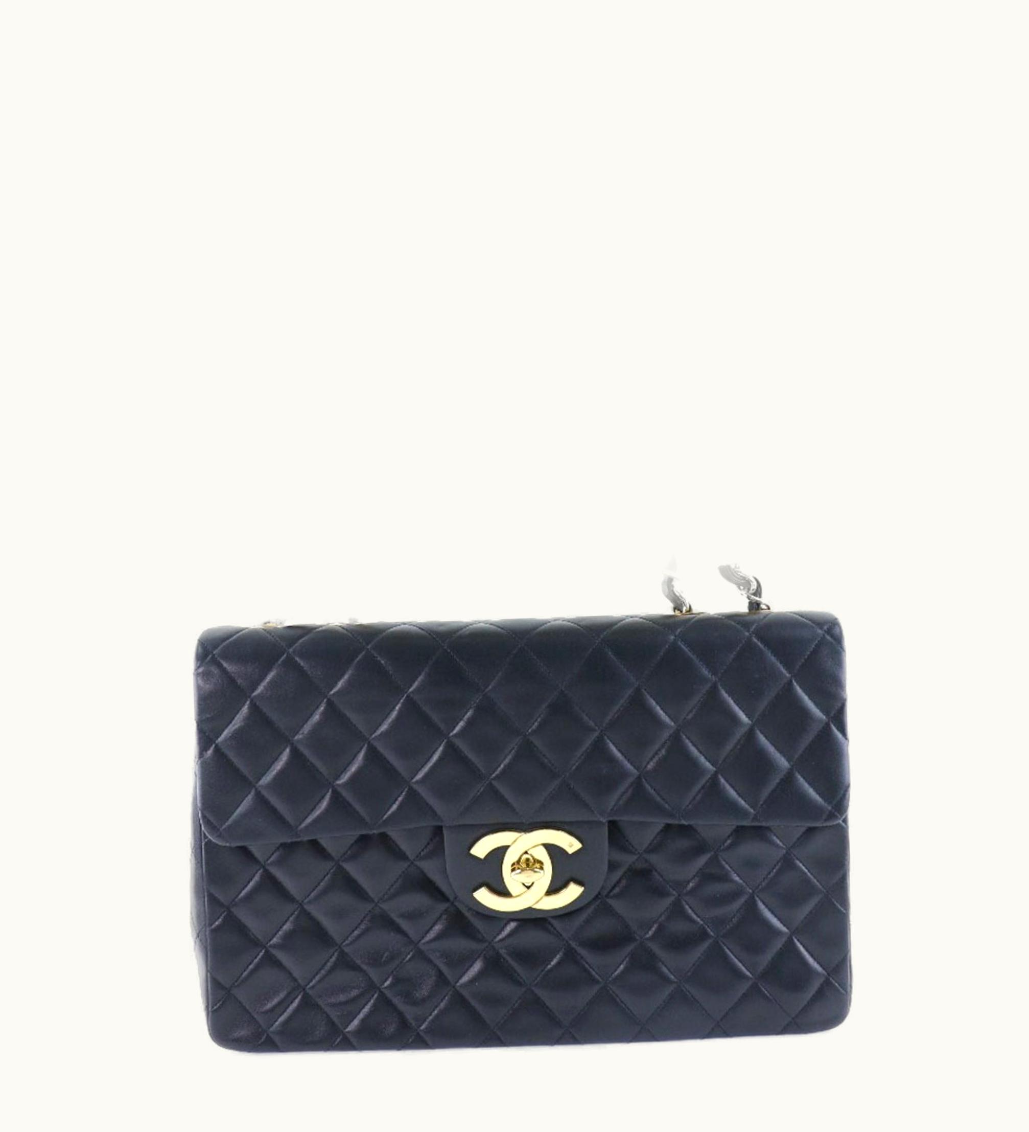 Chanel Chanel Big Matelasse 34 2Way Shoulder A01094 Lambskin Black Women's Bag