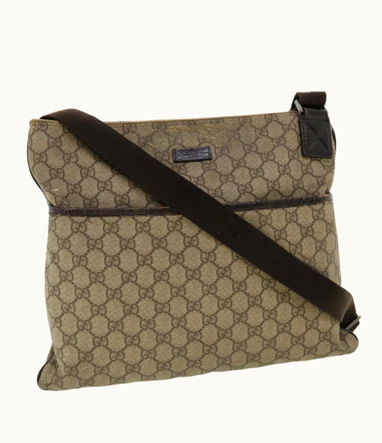 Gucci Gucci GG Canvas Shoulder Bag Beige 141198