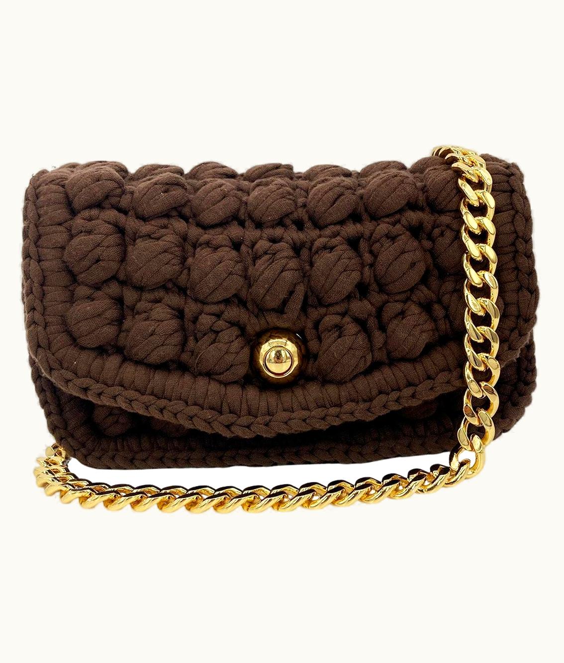 Bottega Veneta Bottega Veneta Brownie Classic Brown Crochet Flap Bag