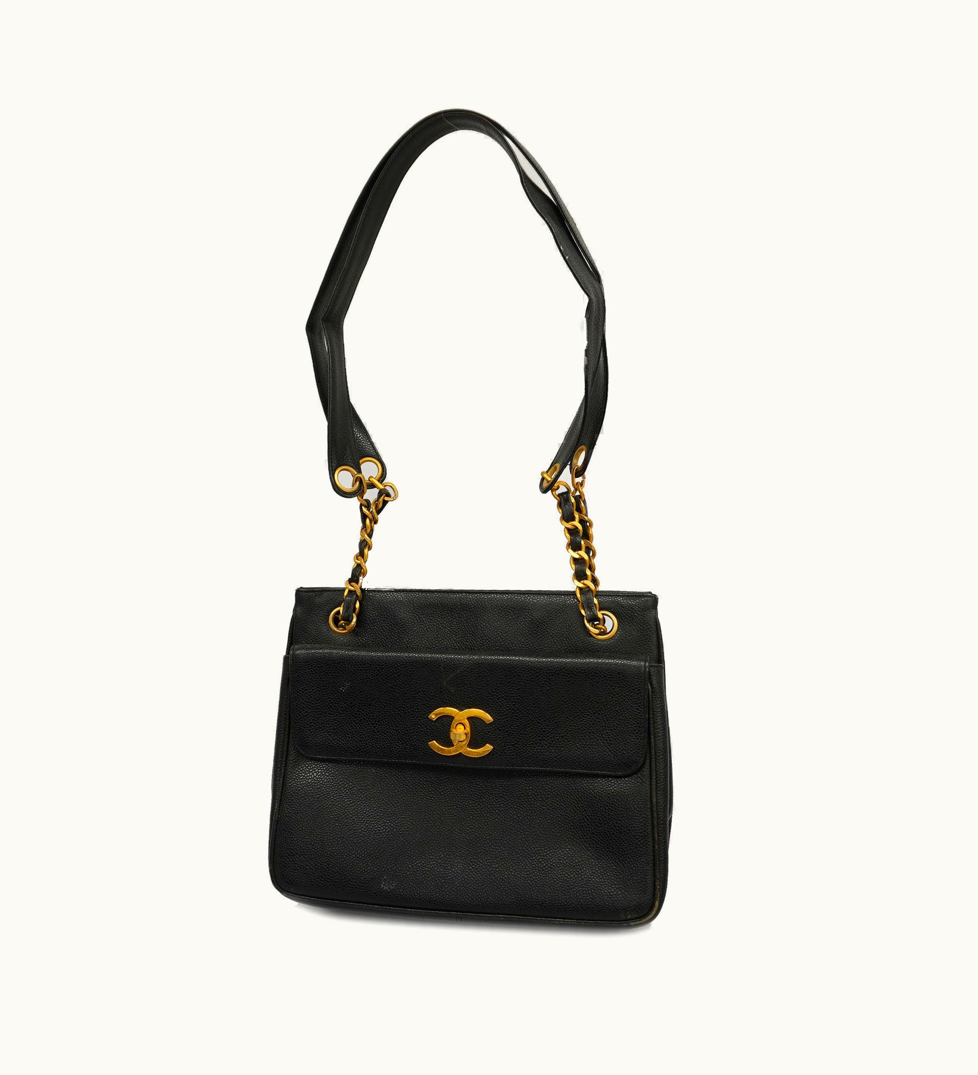 Chanel Chanel Matelasse Chain Shoulder Bag Women's Caviar Leather Black