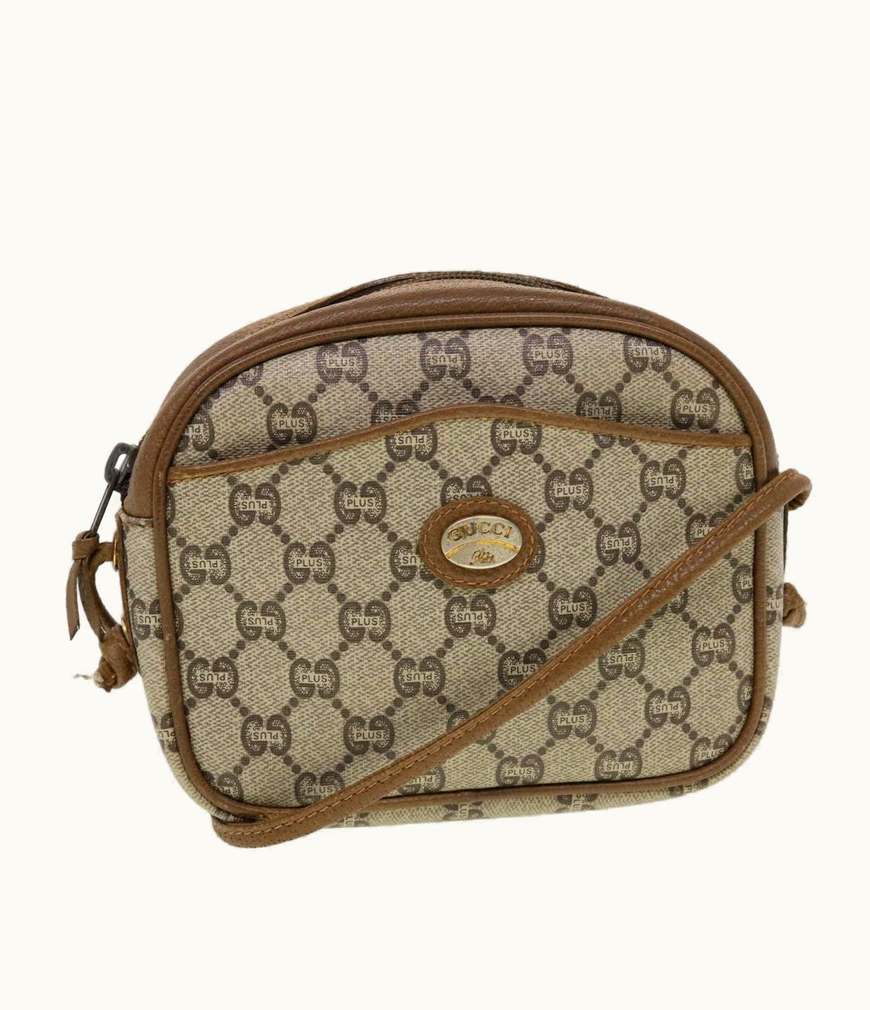 Gucci Gucci GG Plus Canvas Mini Shoulder Bag Beige