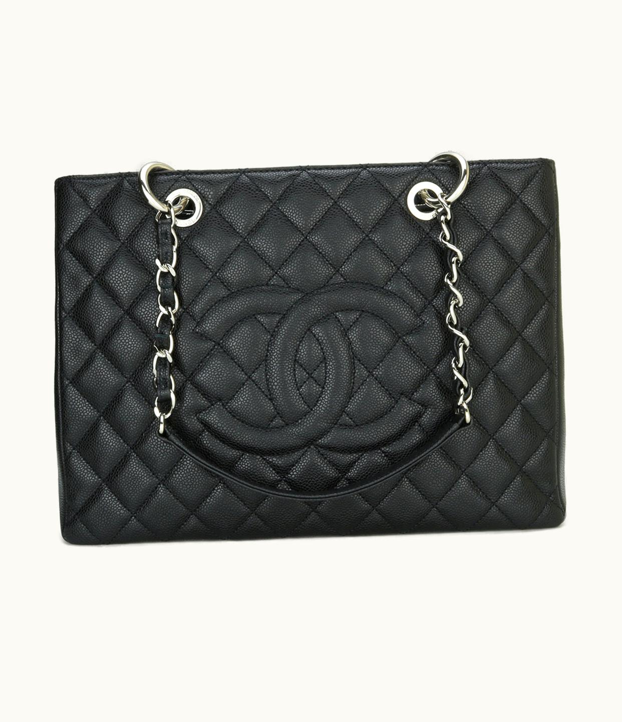 Chanel Chanel Grand Shopping Tote [Gst] Black Caviar Silver Hardware 2015