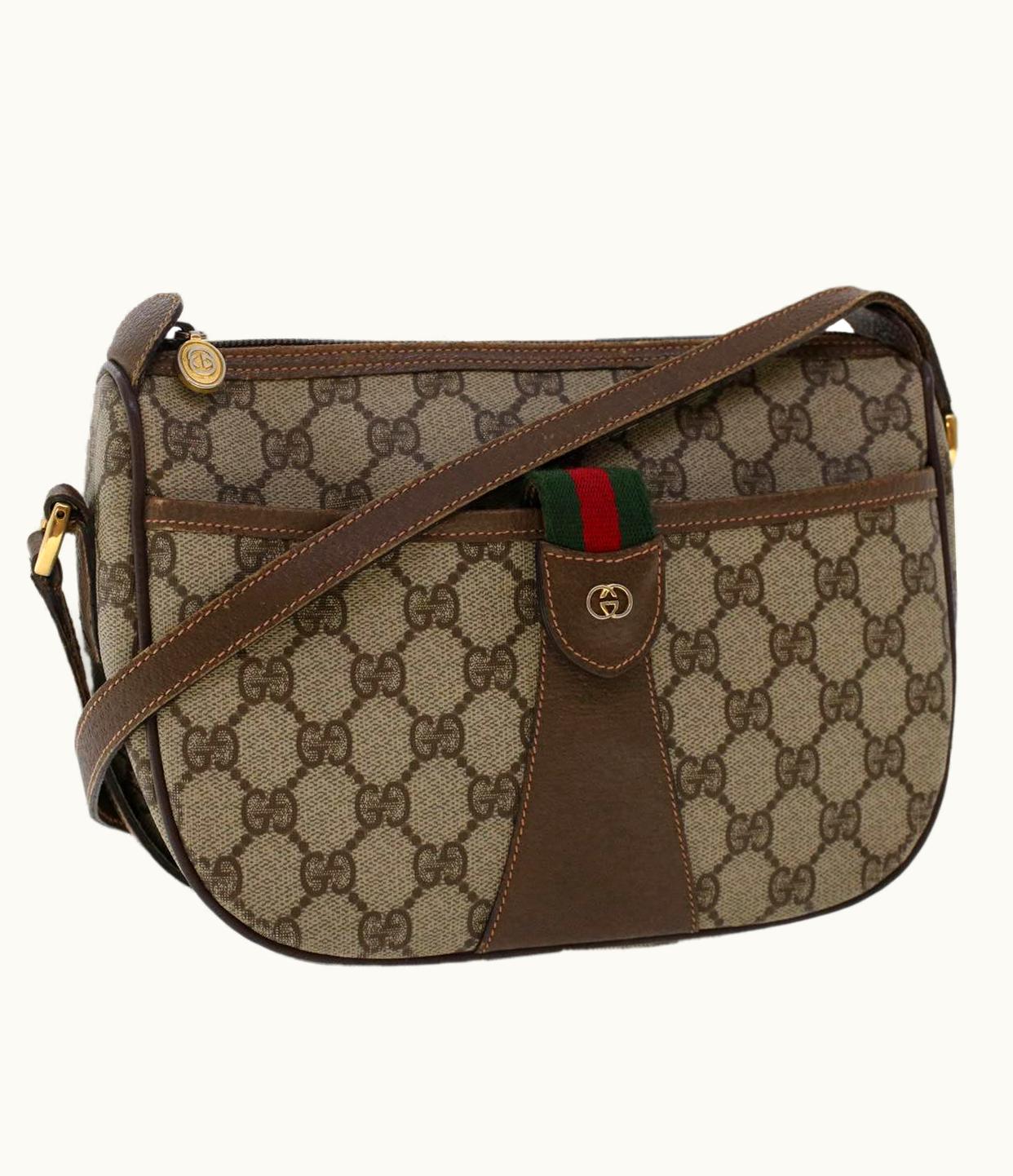 Gucci Gucci GG Canvas Web Sherry Line Shoulder Bag Beige 0011936177