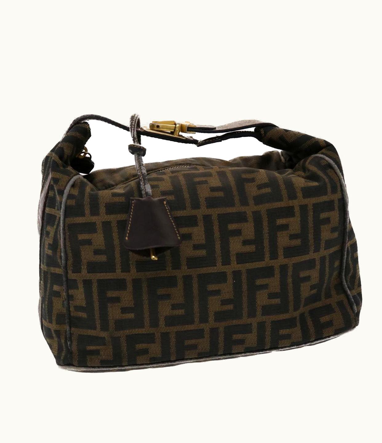 Fendi Fendi Zucca Canvas Hand Bag Nylon Brown/Black