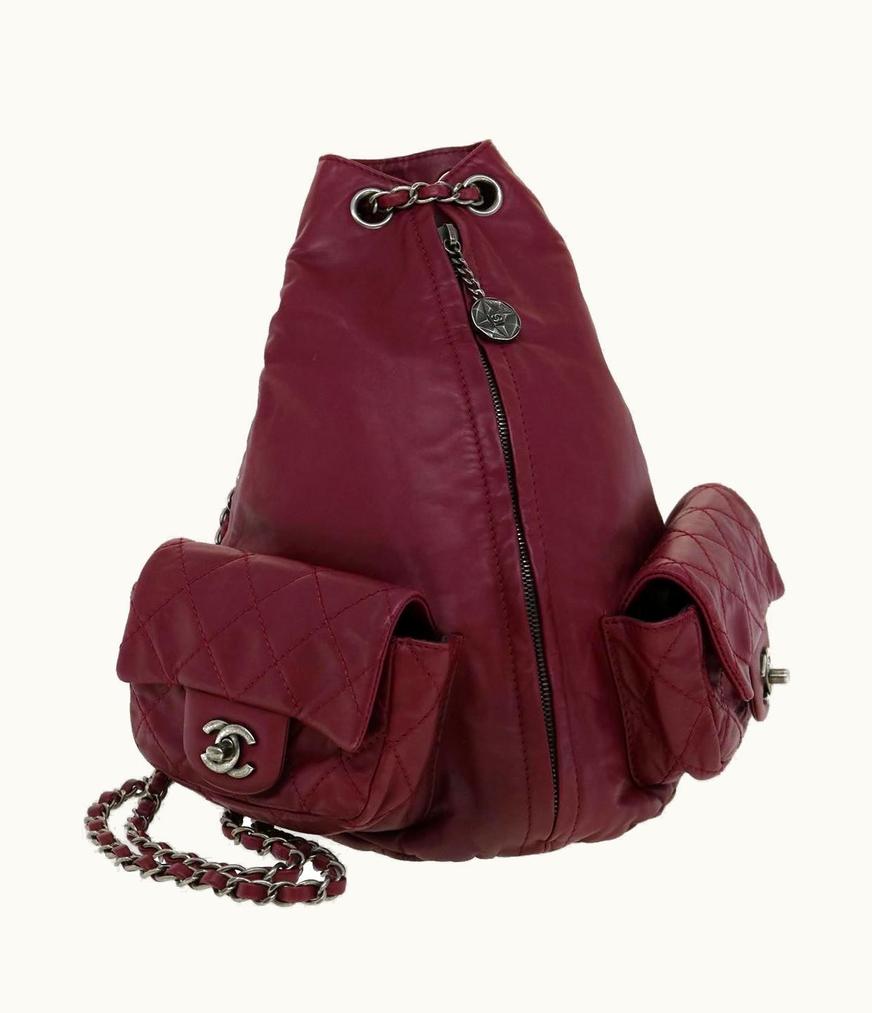Chanel Chanel Matelasse Chain Backpack Lamb Skin Bordeaux CC