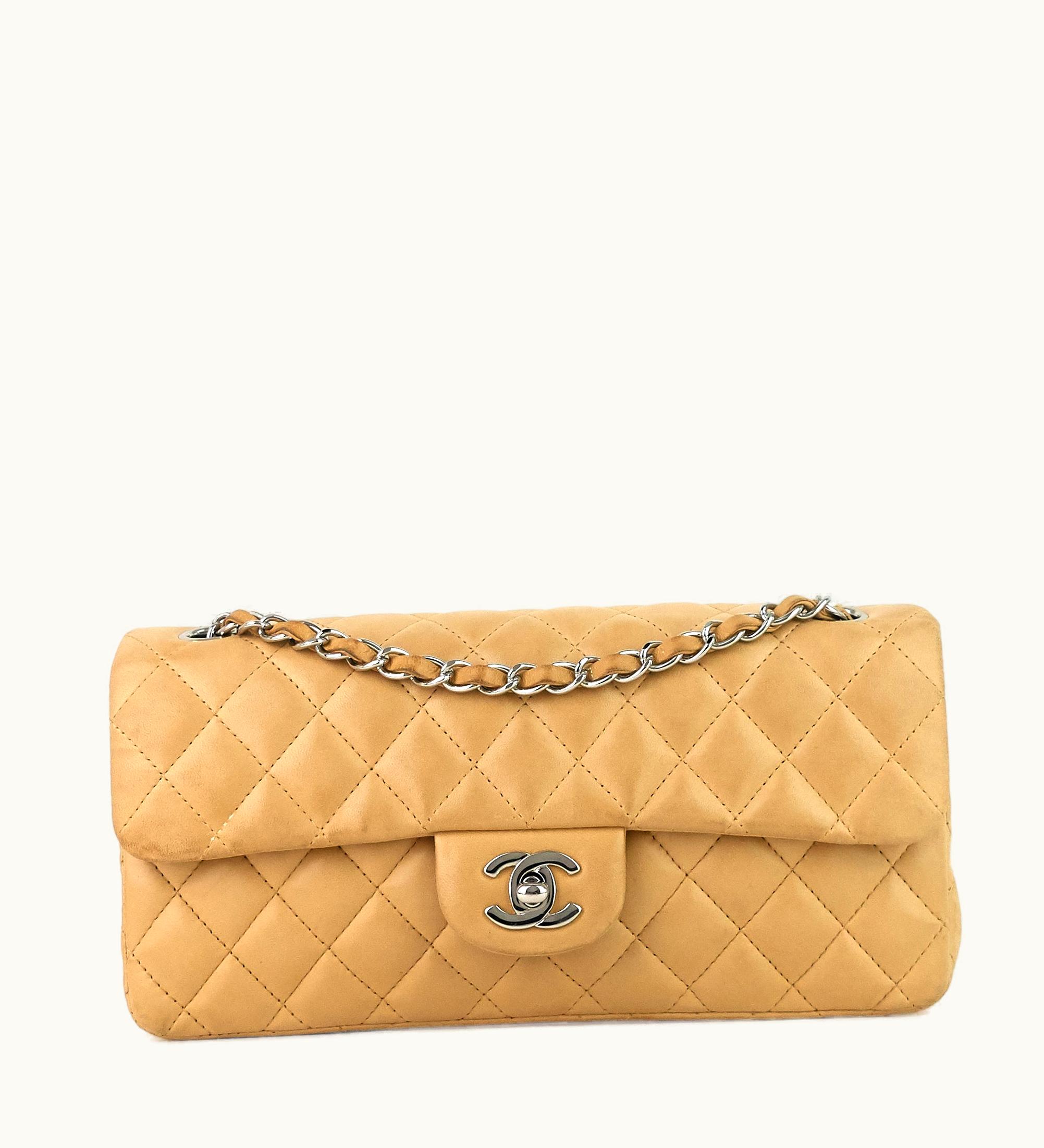 Chanel Chanel East West Quilted Lambskin Flap Bag
