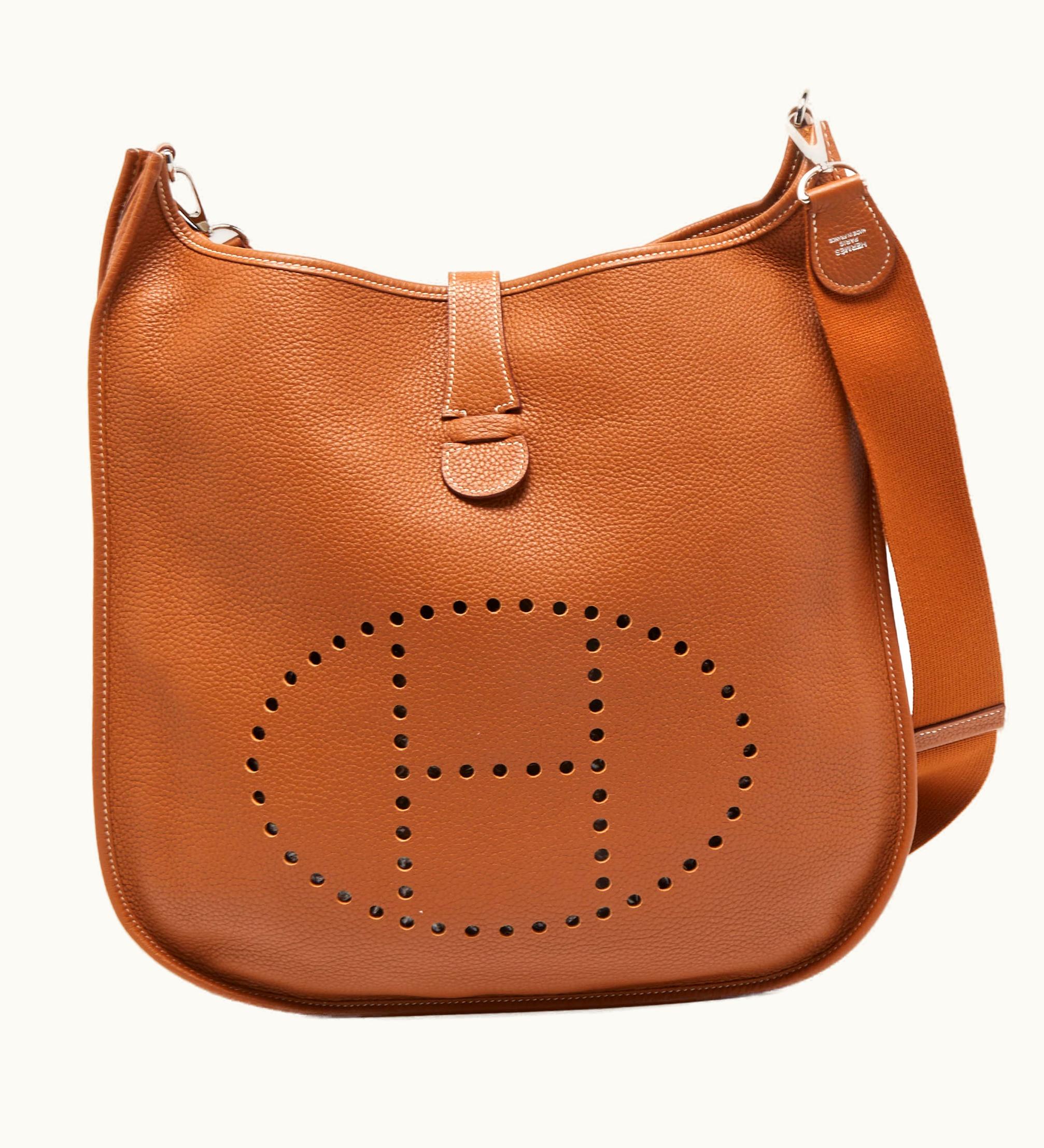 Hermès Hermès Gold Taurillion Clemence Leather Evelyne III Tgm Bag