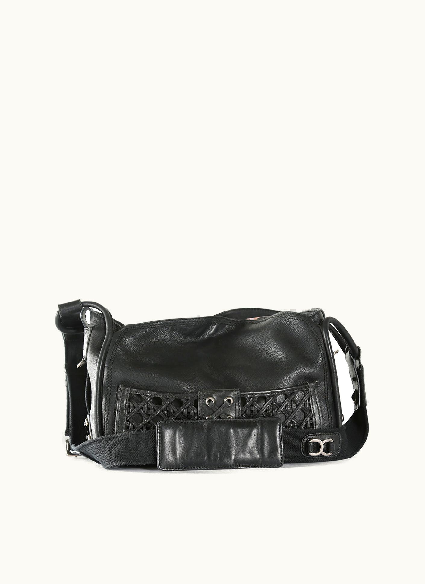 Dior Dior Christian Dior Black Leather Crossbody Bag