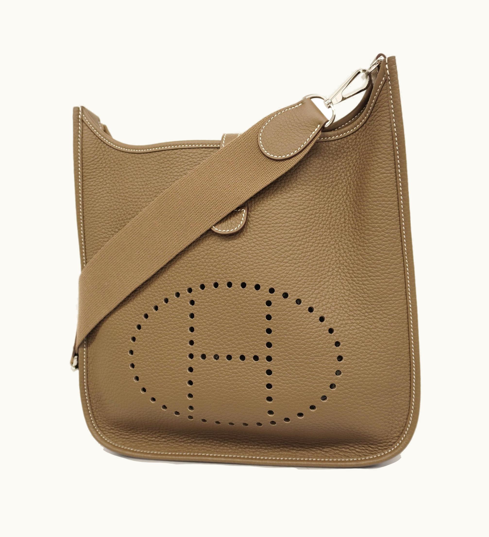 Hermès Hermès Ｖ Evelyne Evelyne 3 B Stamped Women's Taurillon Clemence Leather Shoulder Bag Etoupe Gray