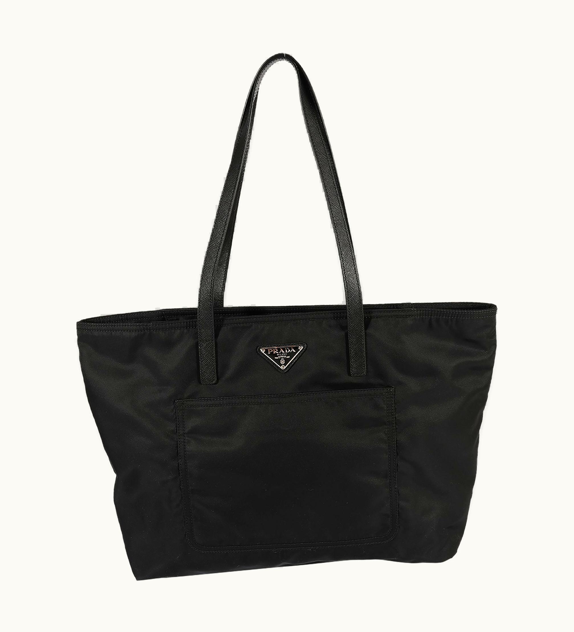 Prada Prada Black Nylon & Saffiano Tote