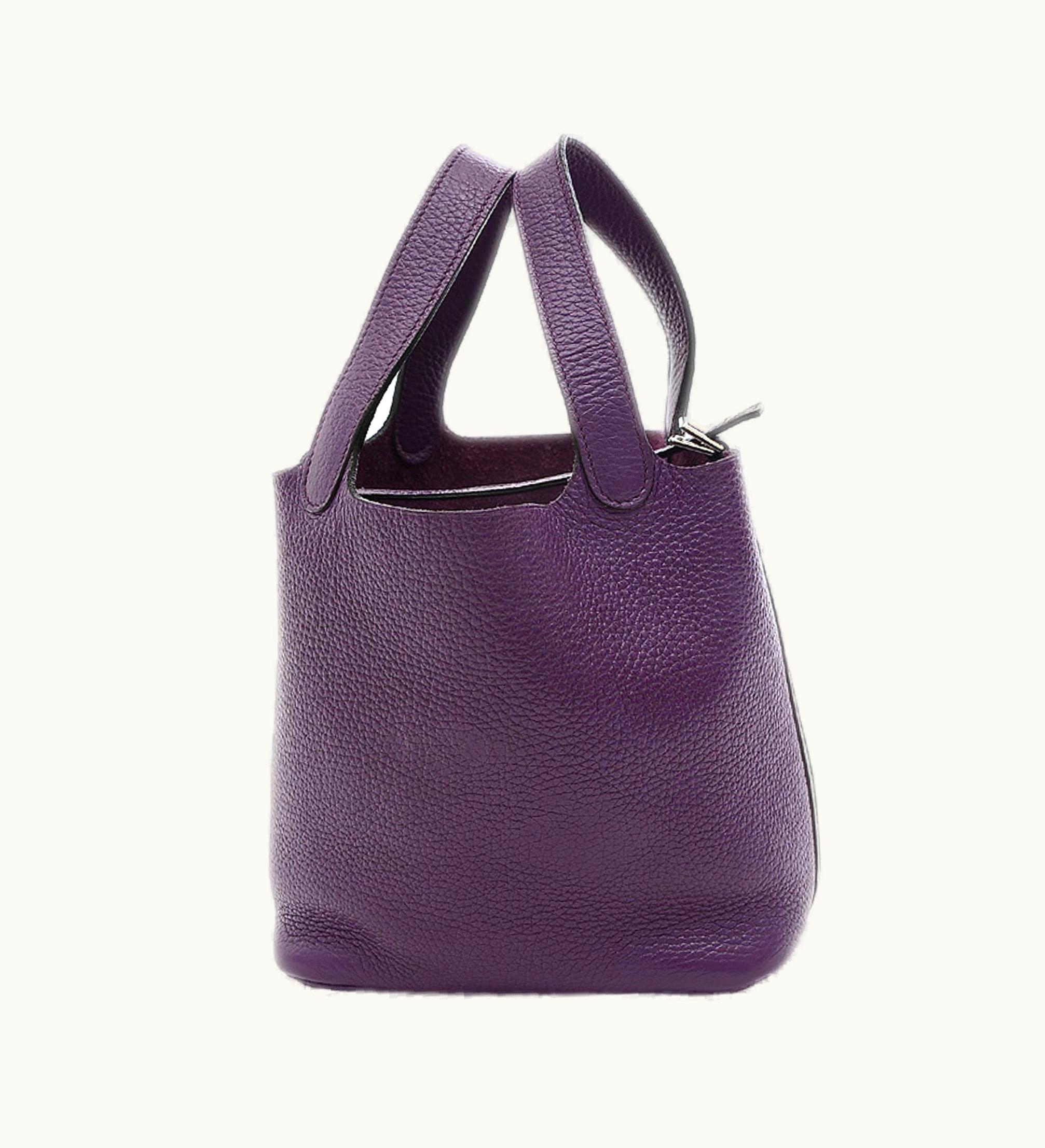Hermès Hermès Picotin Lock PM 18 Taurillon Ultra Violet Handbag Silver Hardware P Engraved