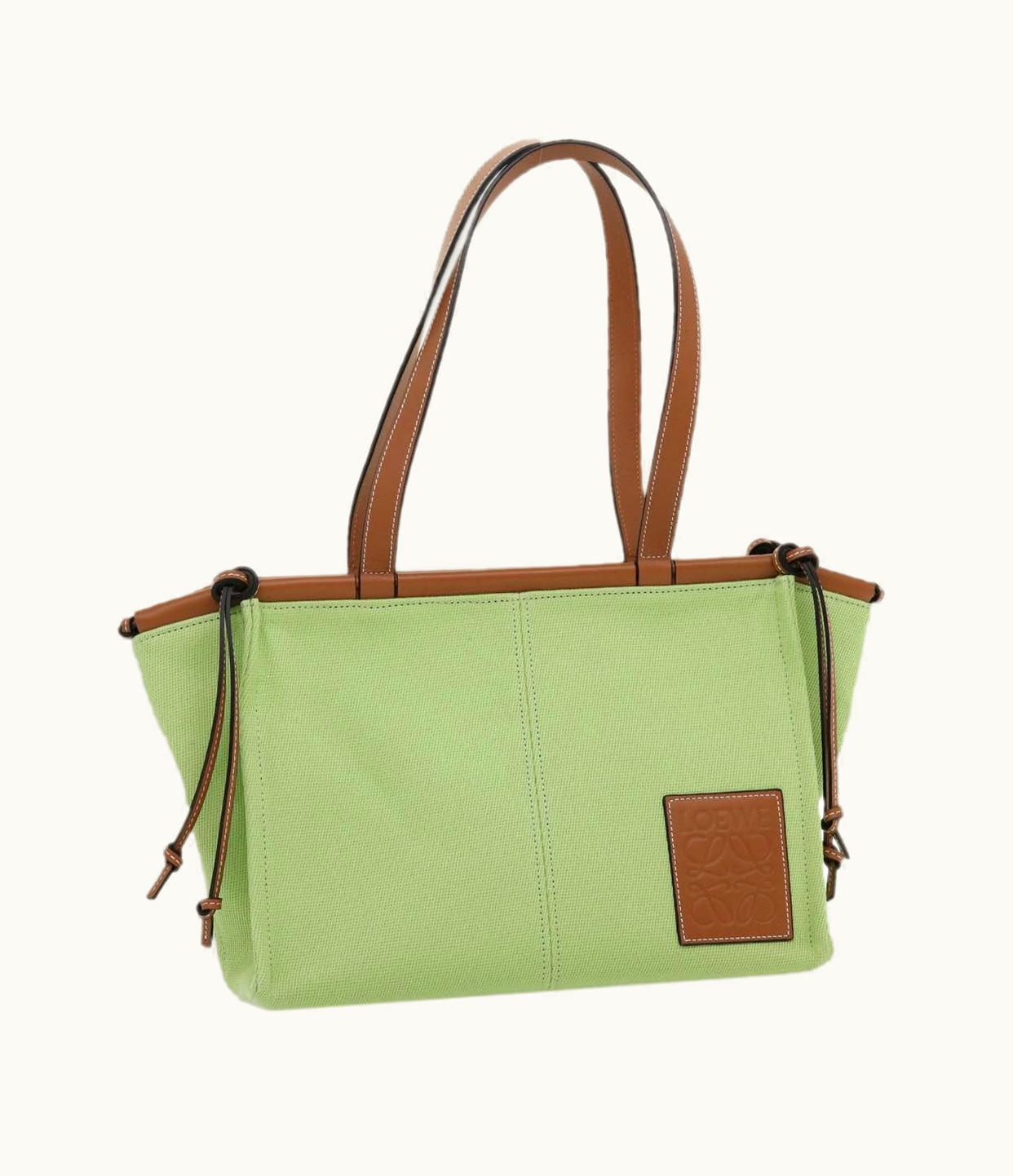 Loewe Loewe Cushion Tote Tote Bag Canvas Leather Green