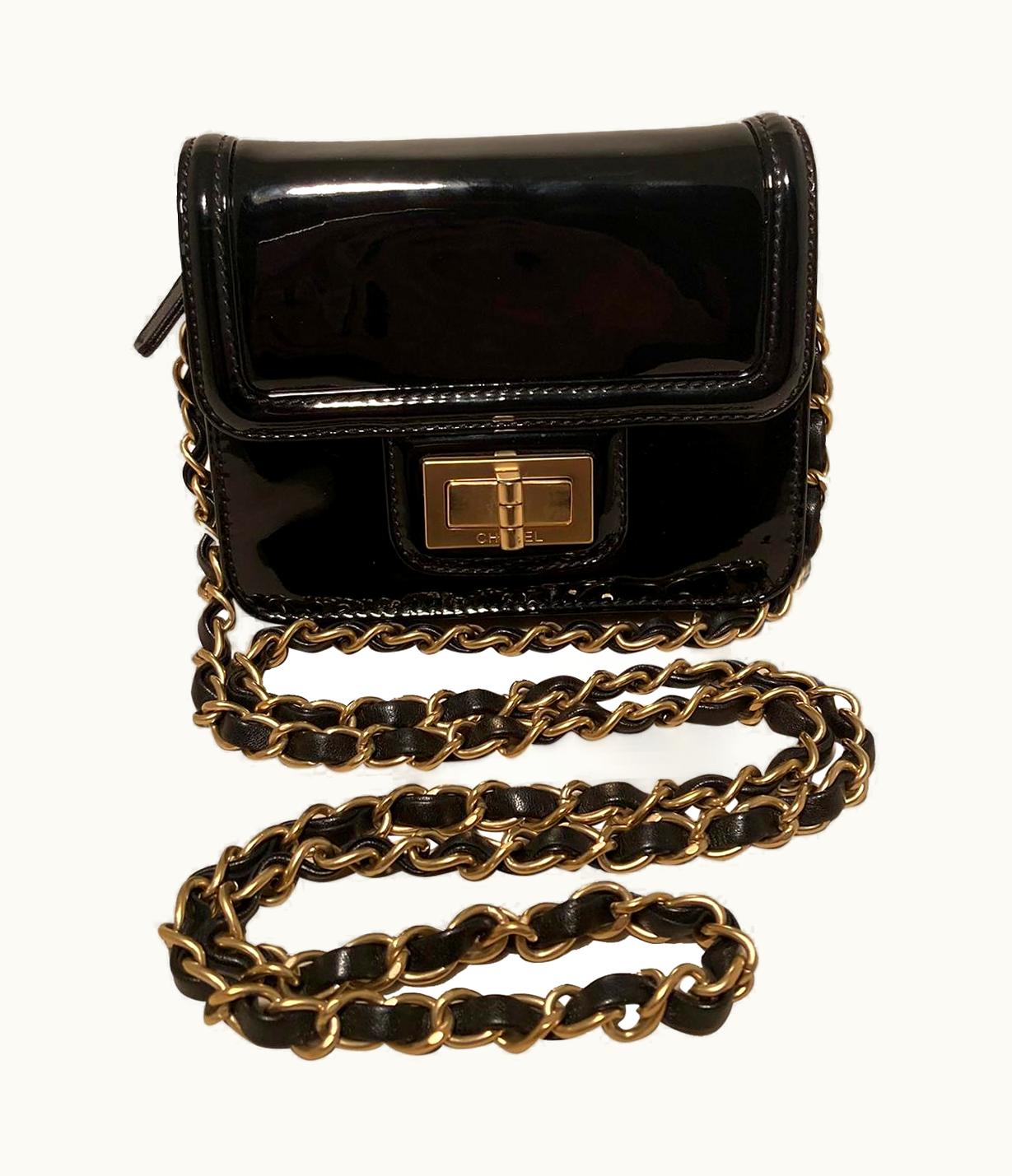 Chanel Chanel Mini Black Patent Leather Classic Shoulder Bag