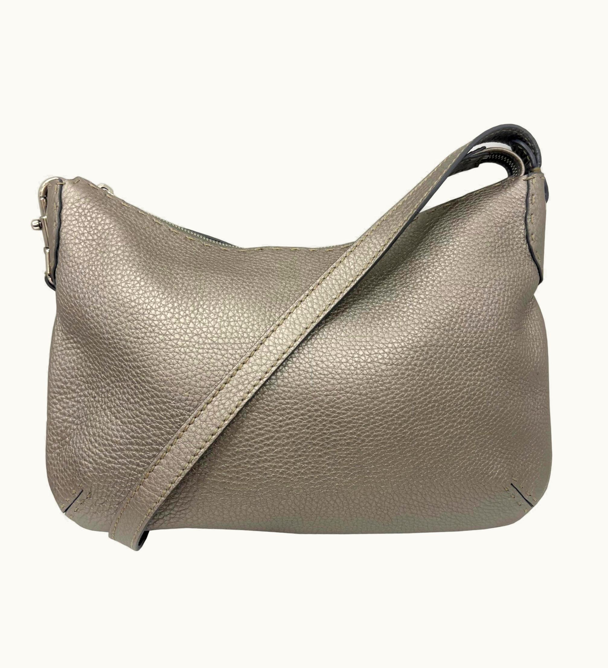 Fendi Fendi Selleria Shoulder Bag Crossbody Metallic Silver Hardware 8Bt146 Ladies