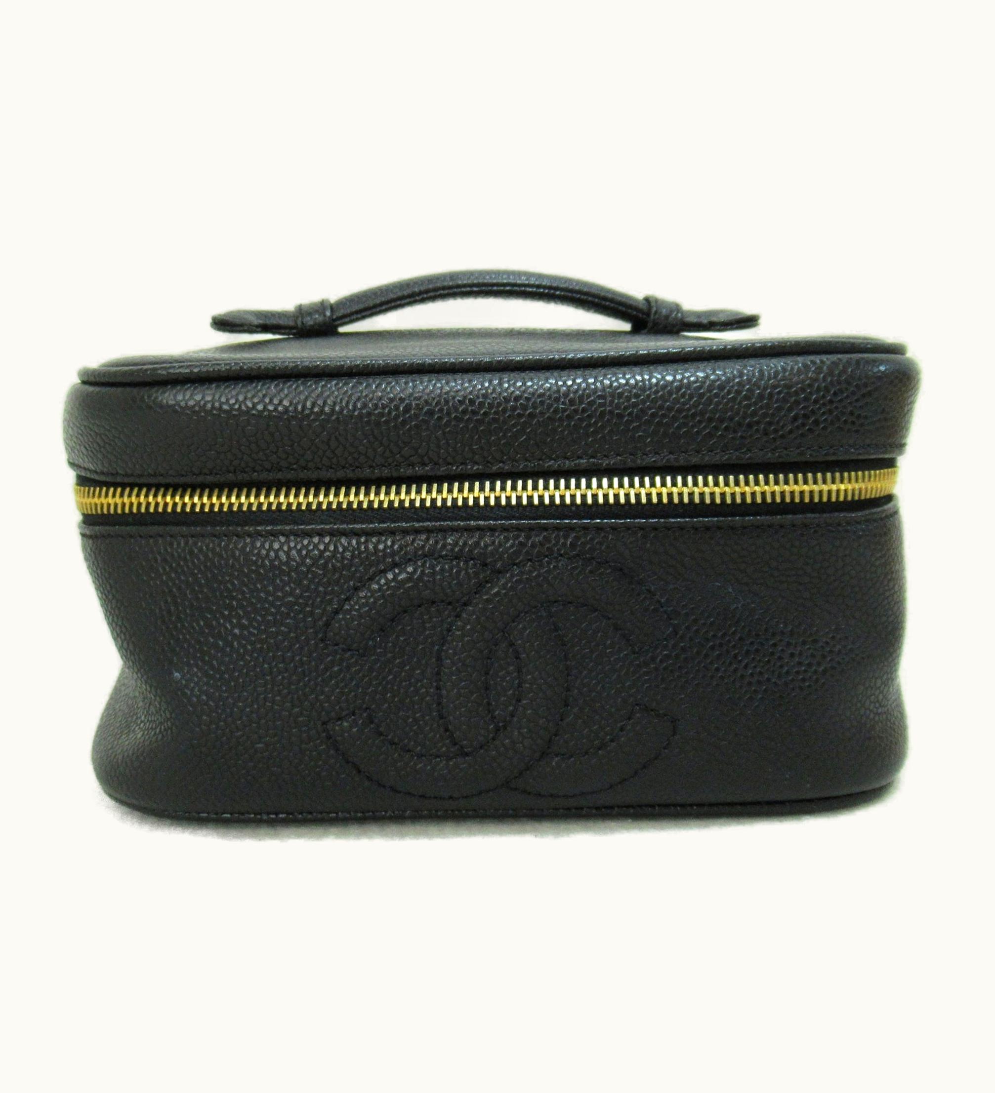 Chanel Chanel Horizontal Vanity Bag Black Caviar Skin Grained Calf Luxe Noir