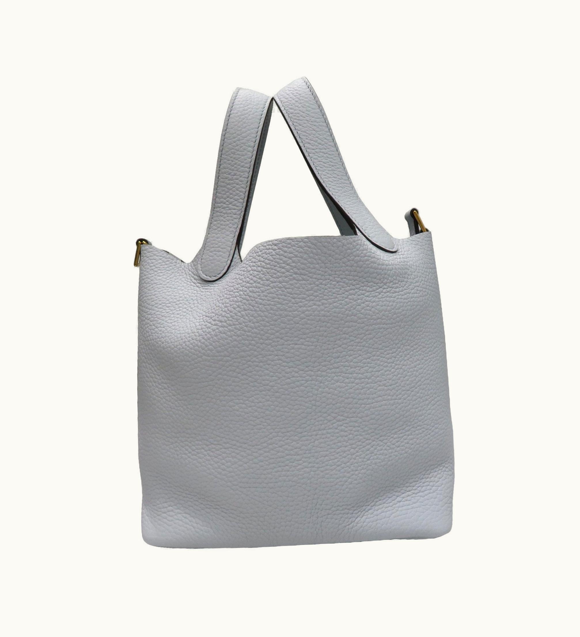 Hermès Hermès Picotin Lock PM Handbag Blue Pale/G Metal Fittings Taurillon Z Engraved