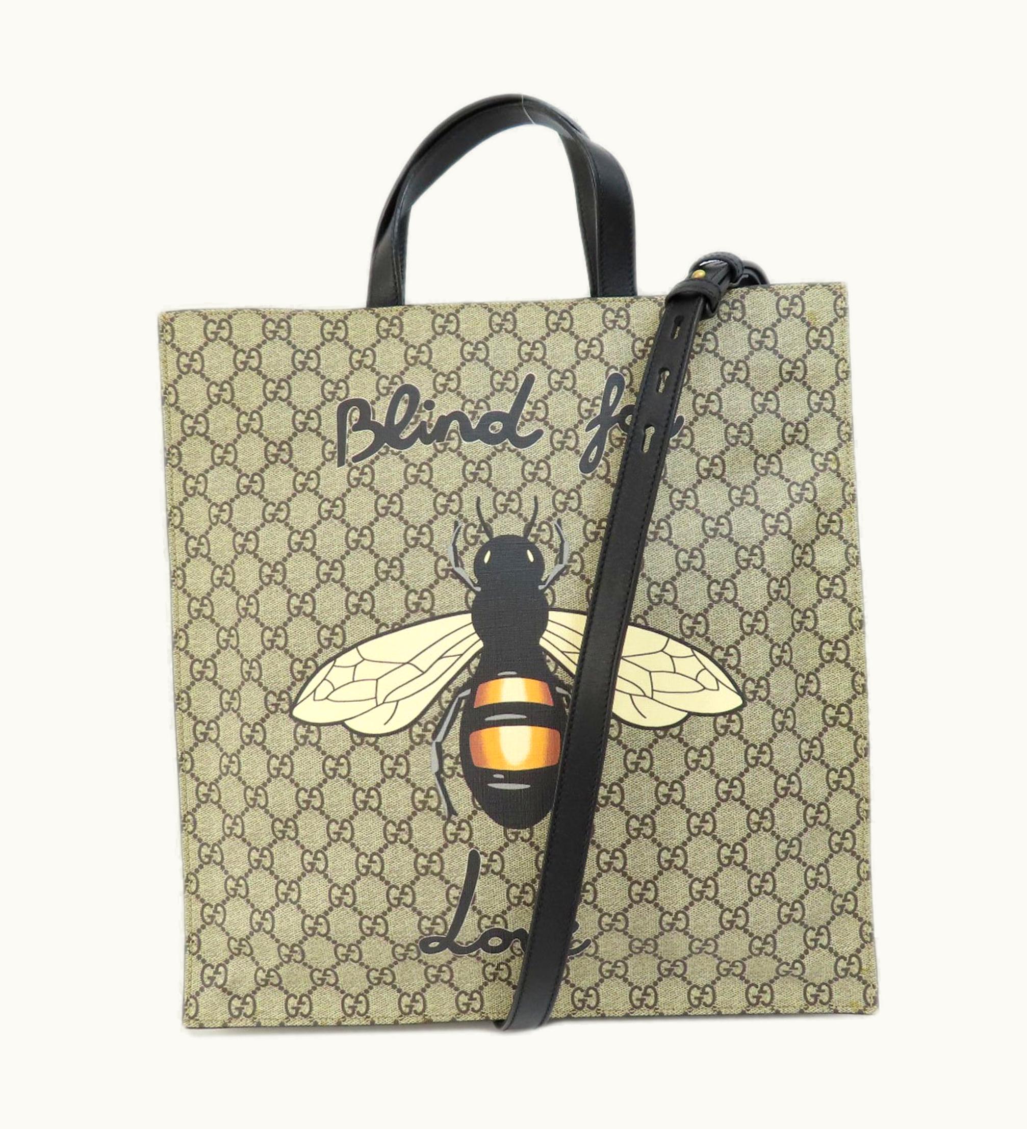 Gucci Gucci 450950 GG Bee Print Handbag Pvc Ladies