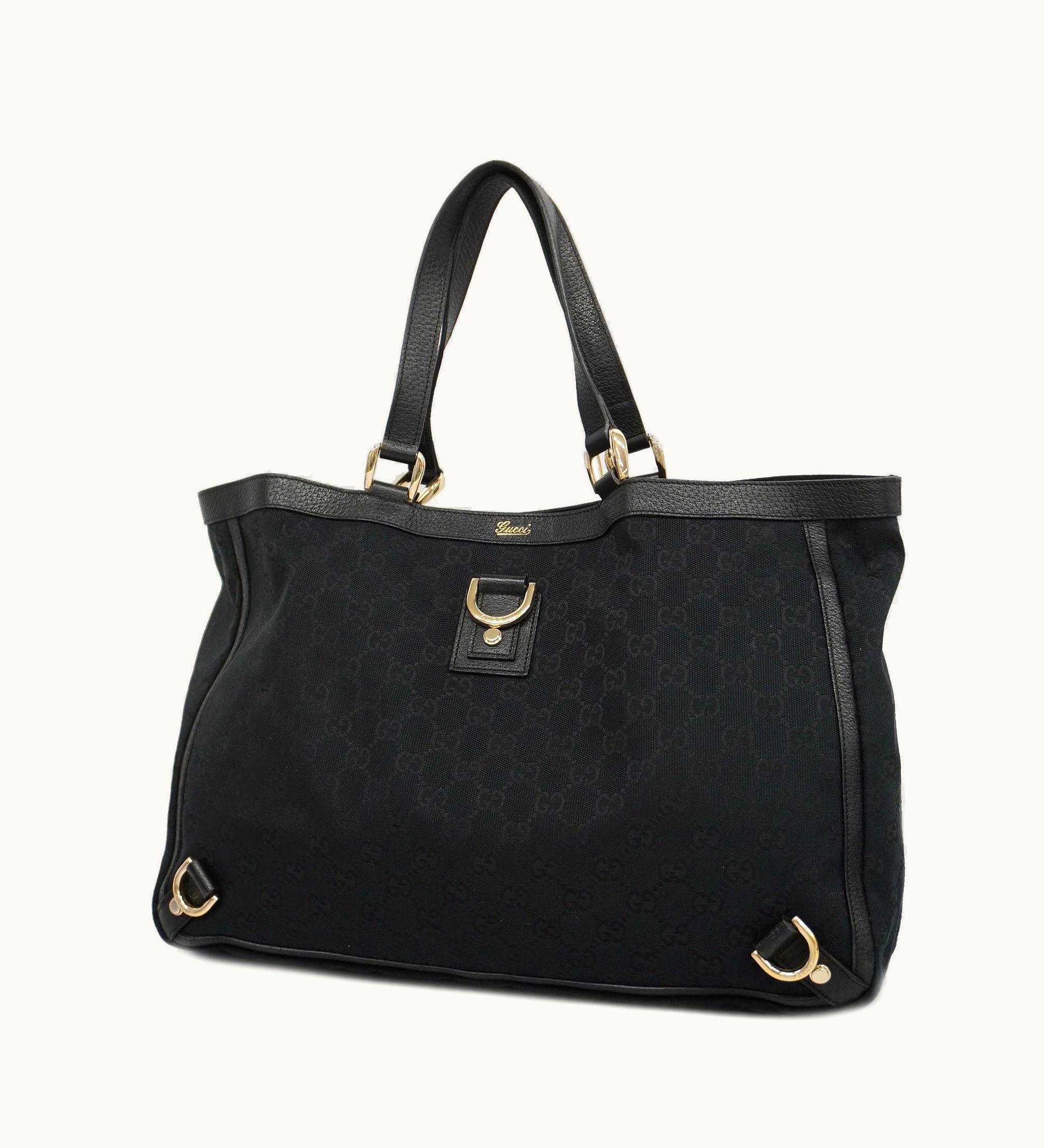 Gucci Gucci Abbey 141472 Women's GG Canvas Tote Bag Black