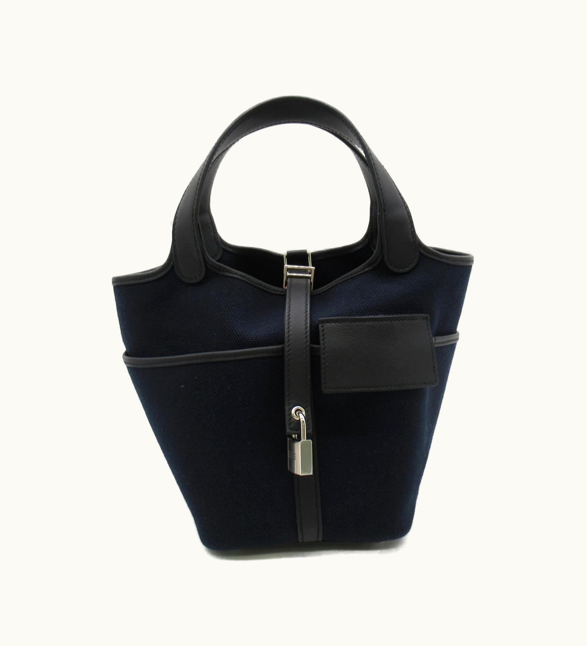 Hermès Hermès Picotin Rock PM Cargo Tote Bag Navy Black Tiole H Leather Swift Leather