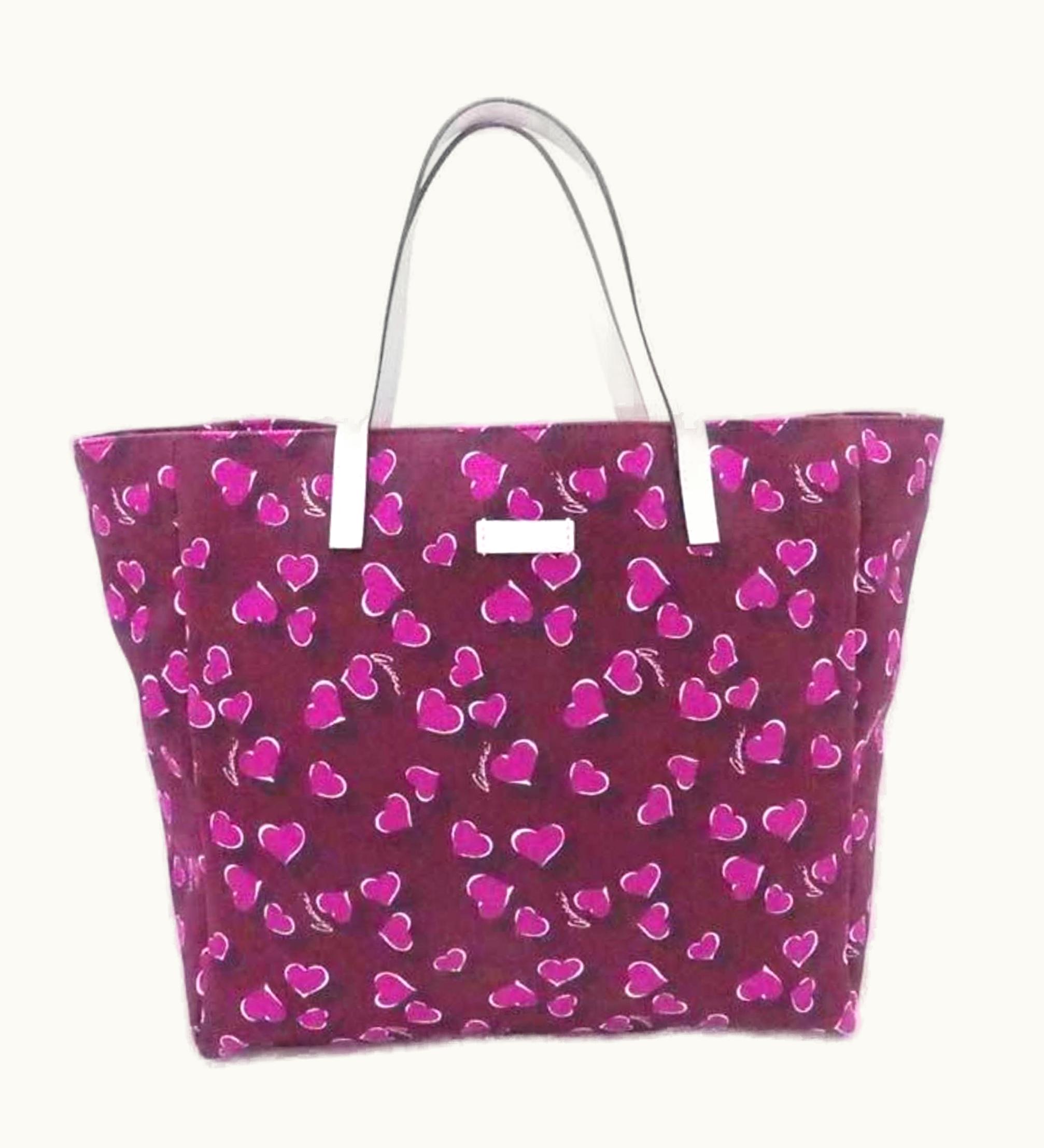 Gucci Gucci Handbag Tote Bag Canvas/Leather Burgundy/Purple/White Women's 282439