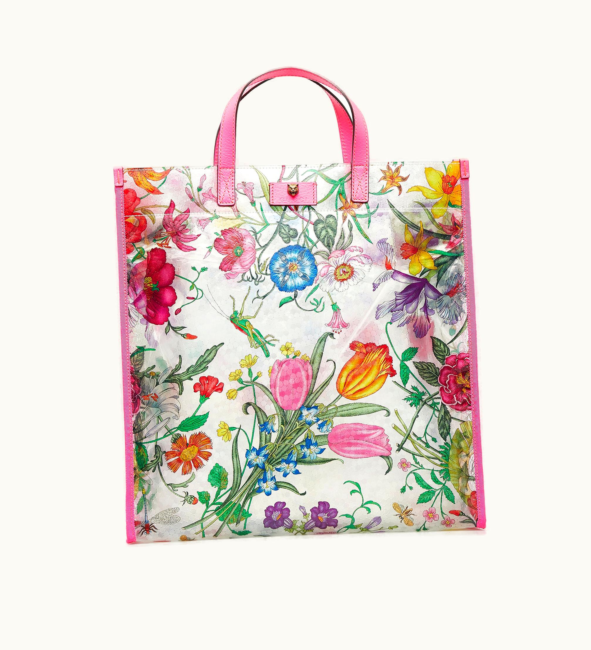 Gucci Gucci Flora Print Vinyl Tote Tote Bag