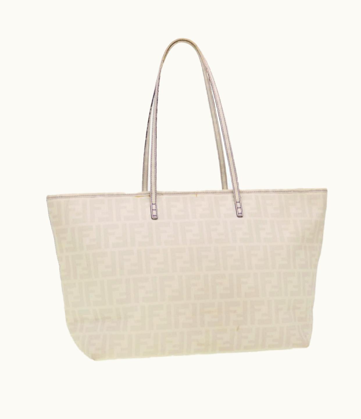 Fendi Fendi Zucca Canvas Tote Bag White 8Bh185-Uzd 108-211