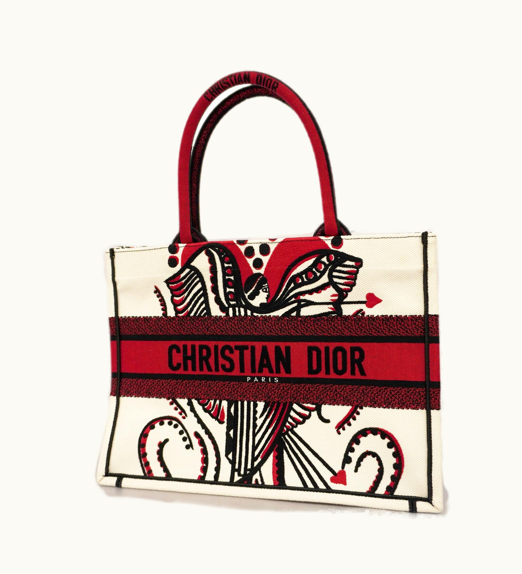 Dior Dior Christian Dior Book Tote Women's Canvas Tote Bag Black