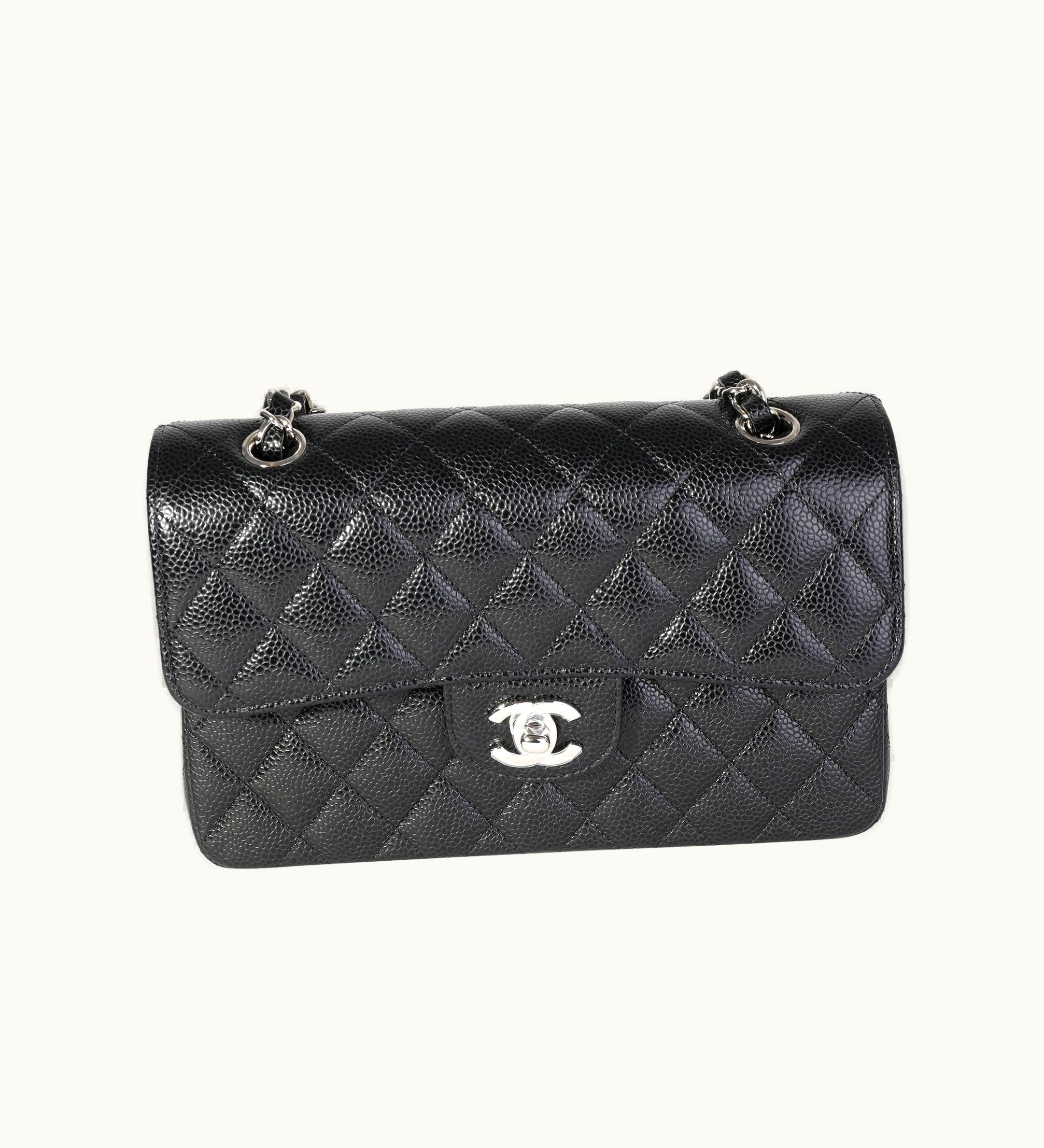 Chanel Chanel Small Classic Double Flap Shoulder Bag Black Quilted Caviar