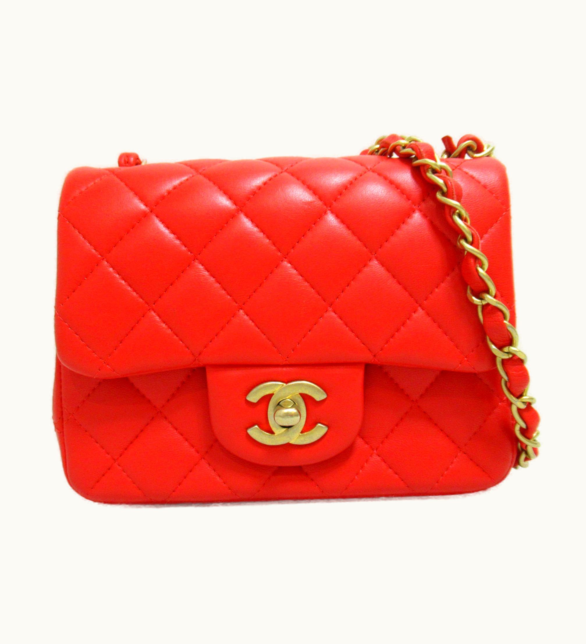 Chanel Chanel Mini Matelasse Chainshoulder Back Pink Coral Pink Lambskin [Sheep Leather] A35200