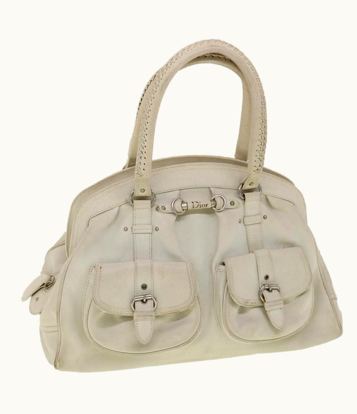 Dior Dior Christian Dior Shoulder Bag Leather White