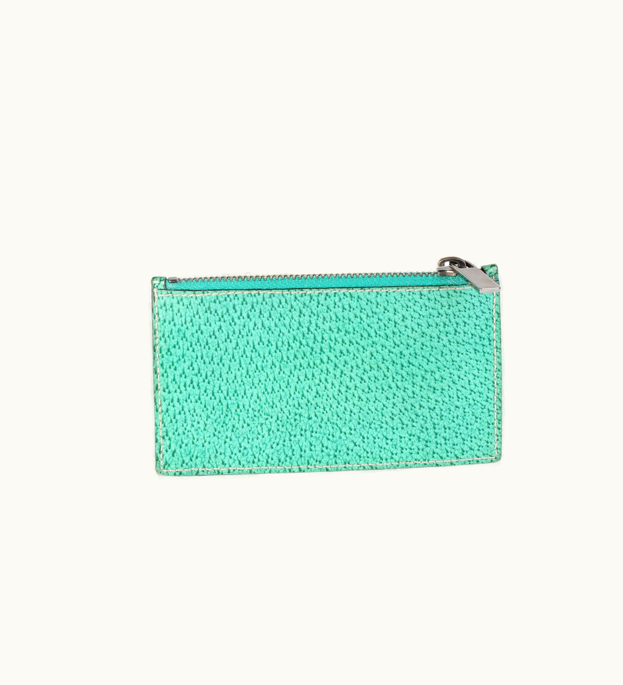 Gucci Gucci Green Printed Coated Canvas Coin Pouch