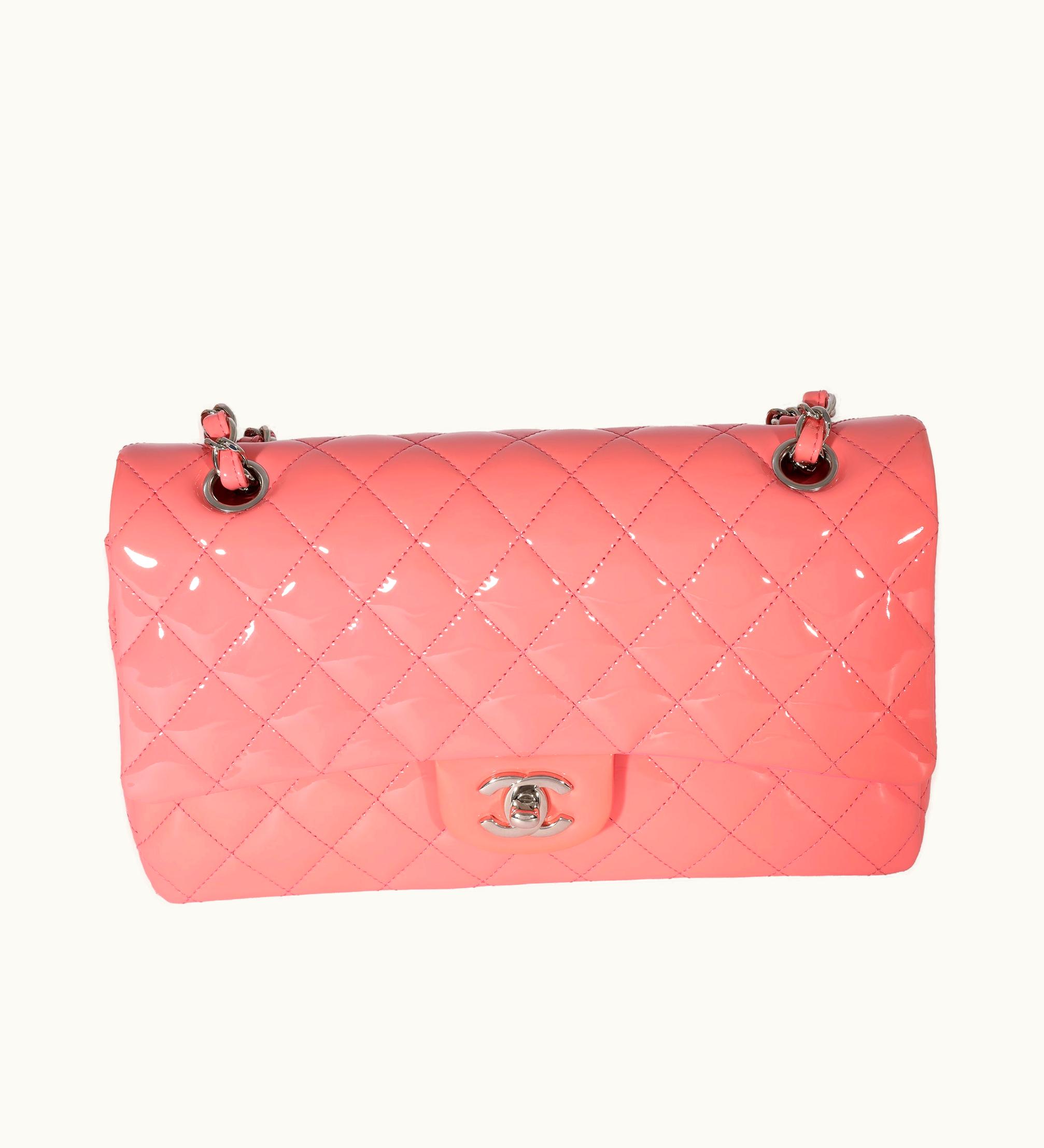 Chanel Chanel Pink Patent Medium Classic Double Flap Bag