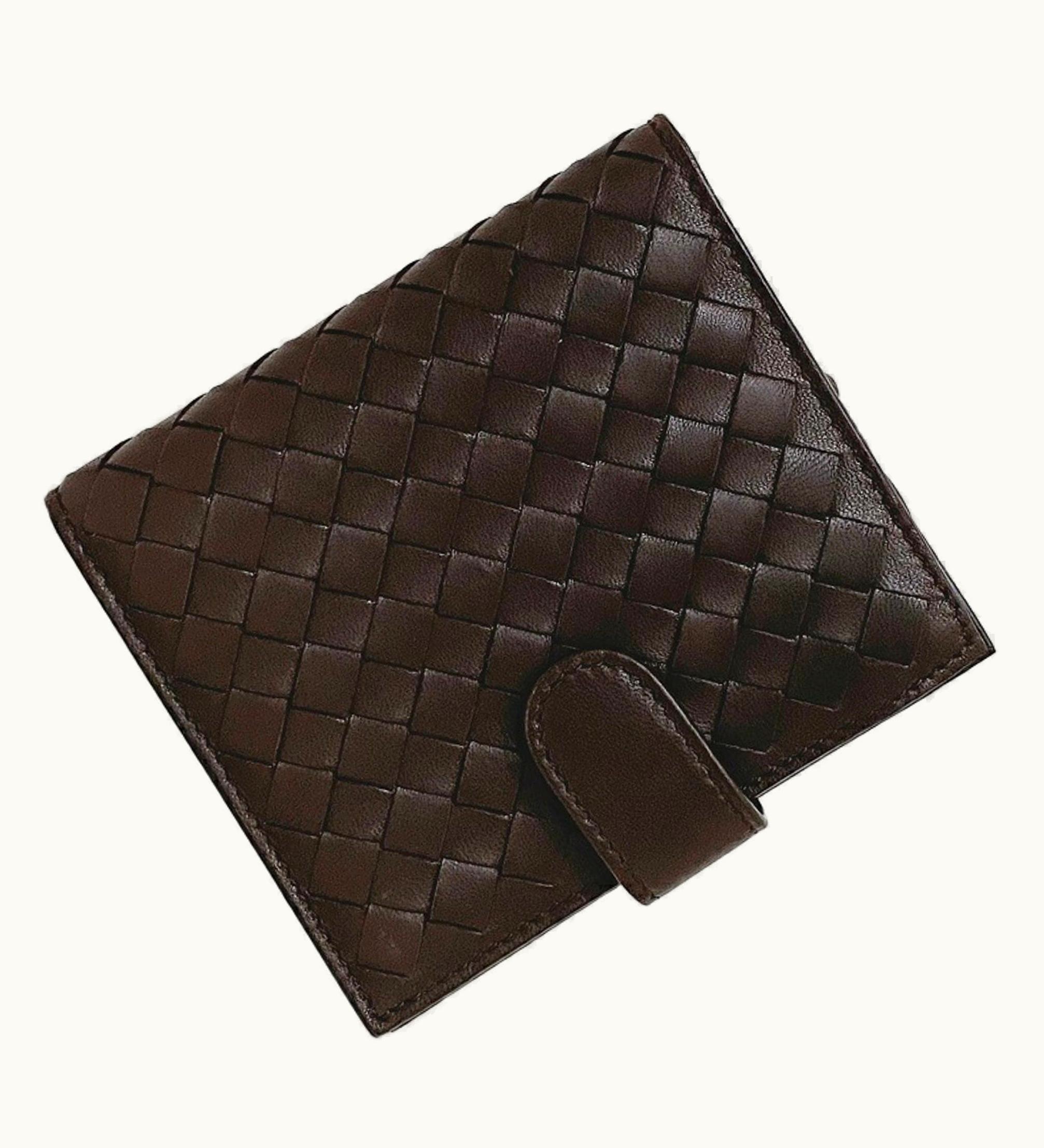 Bottega Veneta Bottega Veneta Bi-Fold Wallet Brown Intrecciato 121059 Leather Bottega Veneta Men's Women's