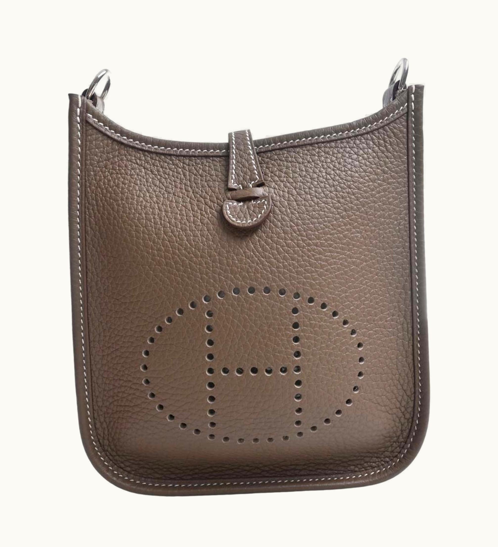 Hermès Hermès Evelyn TPM Taurillon Clemence Shoulder Bag Women's Greige