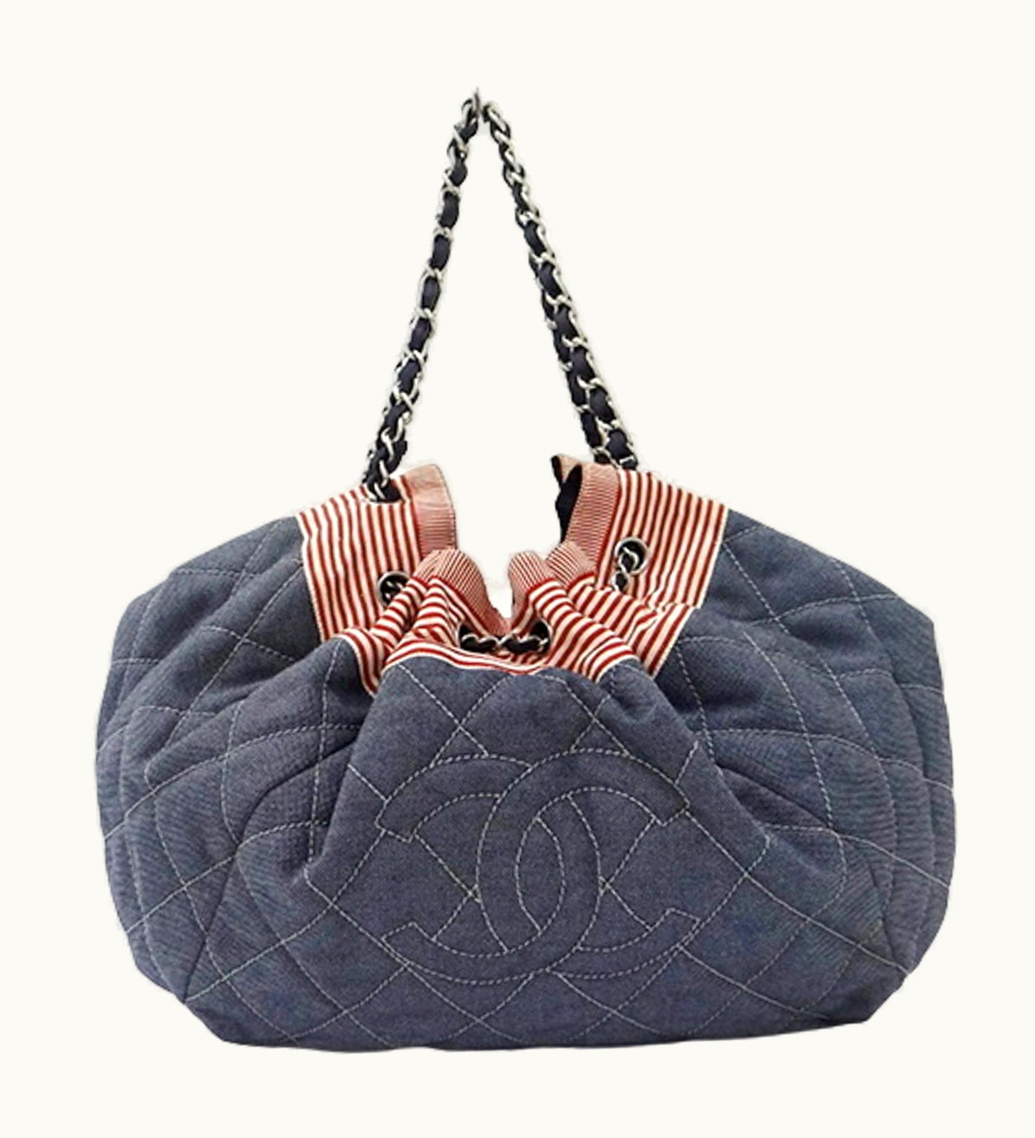 Chanel Chanel Bag Women's Tote Shoulder Chain Cococabus GM Blue Red