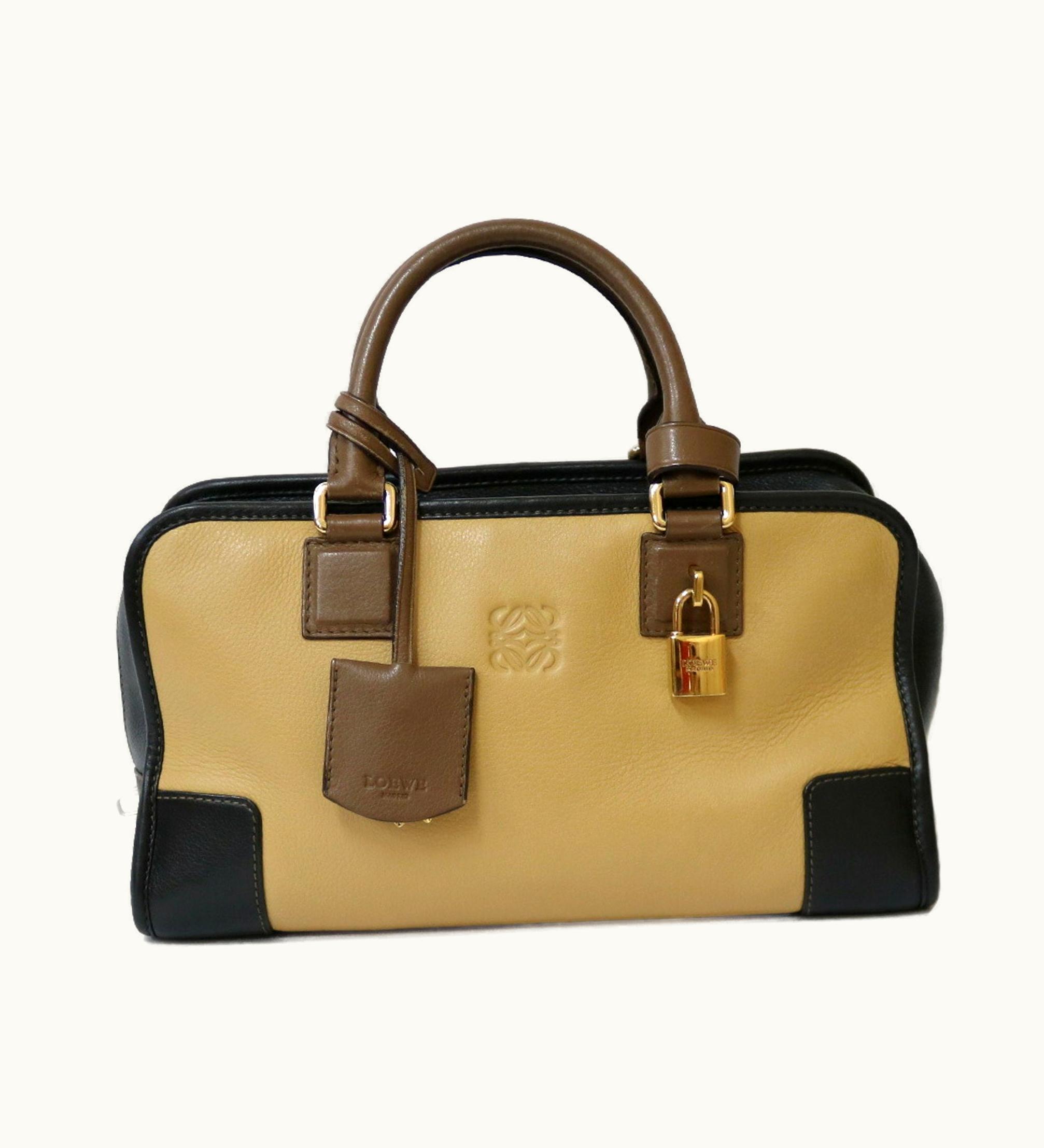 Loewe Loewe Handbag Amazona 28 Beige Brown Women's Leather