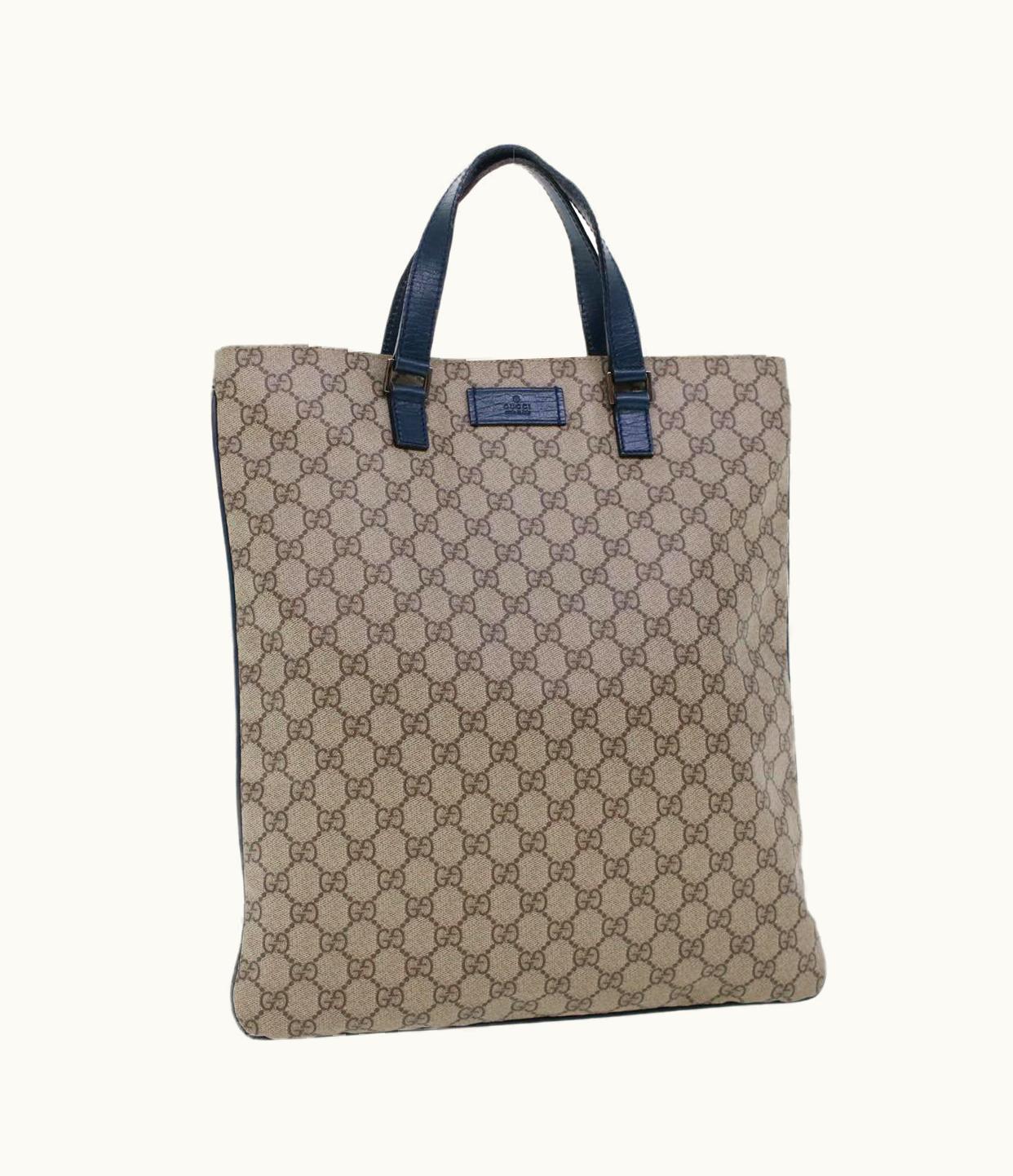 Gucci Gucci GG Canvas Tote Bag Pvc Leather Beige