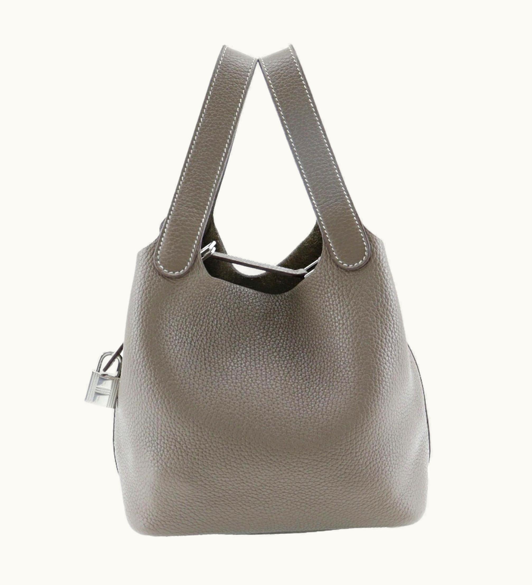 Hermès Hermès Picotin Rock 18 PM Handbag Taurillon Clemence Etoupe Made In France 2018 C Open Women's