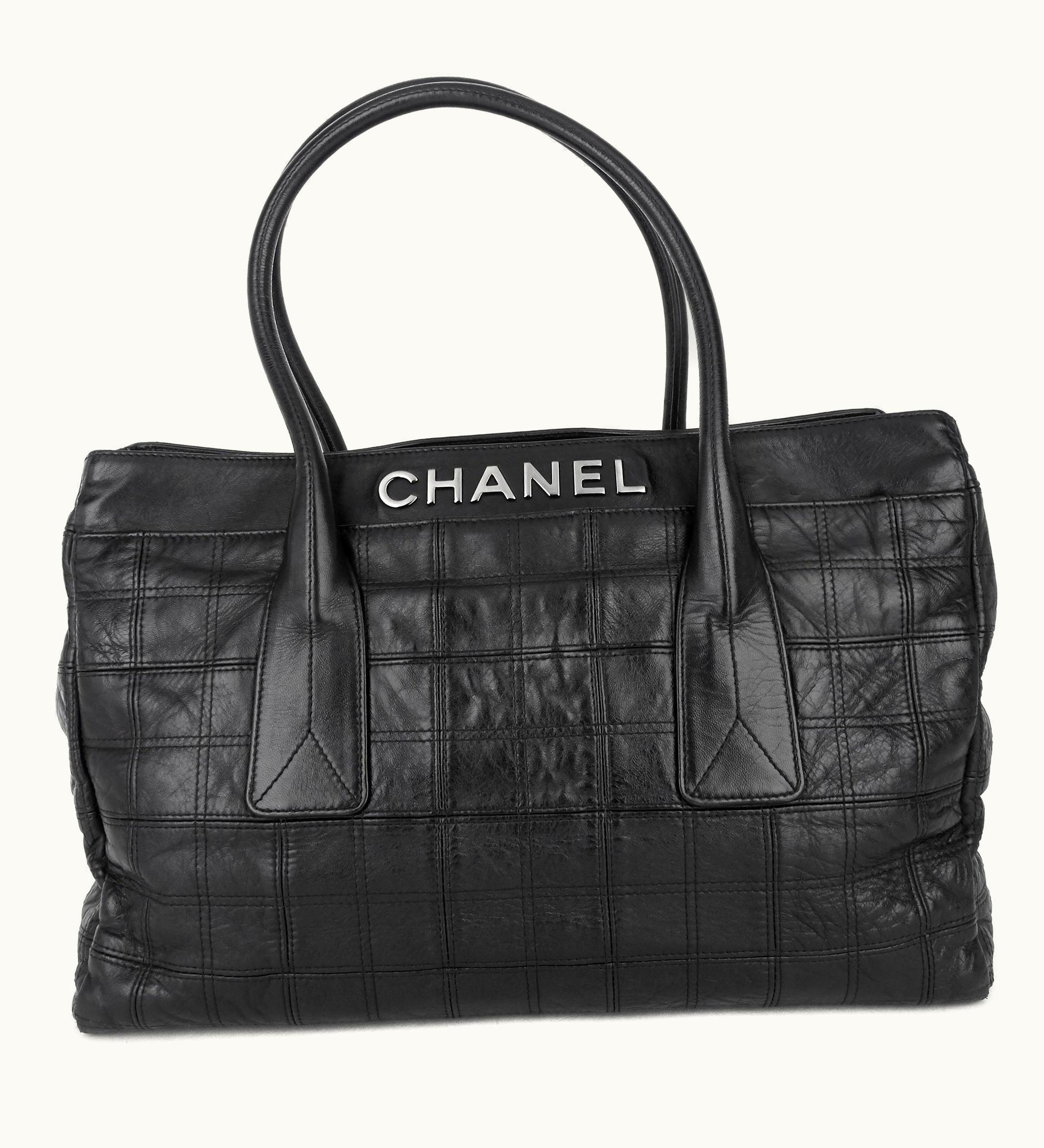 Chanel Chanel Square Stitch Lax Lambskin Leather Tote Bag