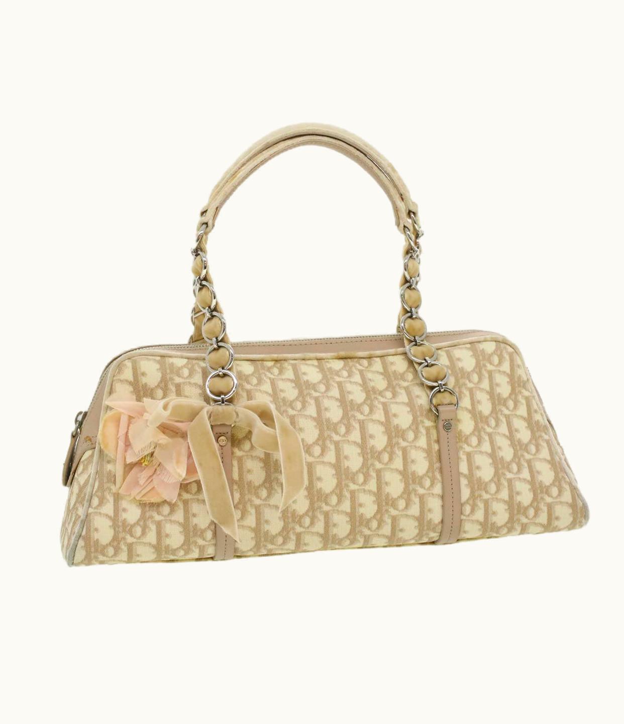 Dior Dior Christian Dior Trotter Romantic Flower Shoulder Bag Beige 03-Bo-1025