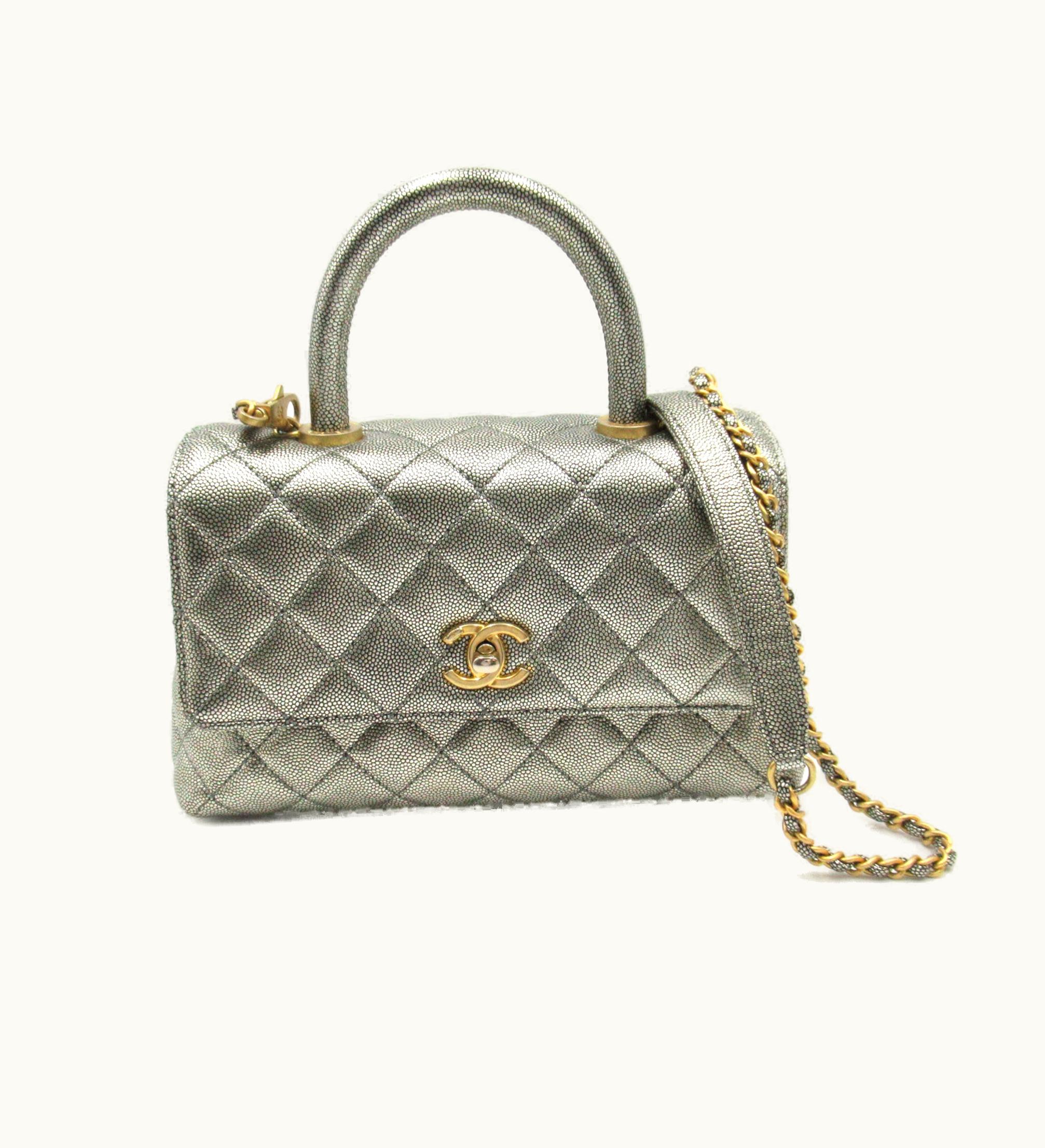 Chanel Chanel Coco Handle Matelasse Chainshoulderxs Silver Caviar Skin [Grained Calf]